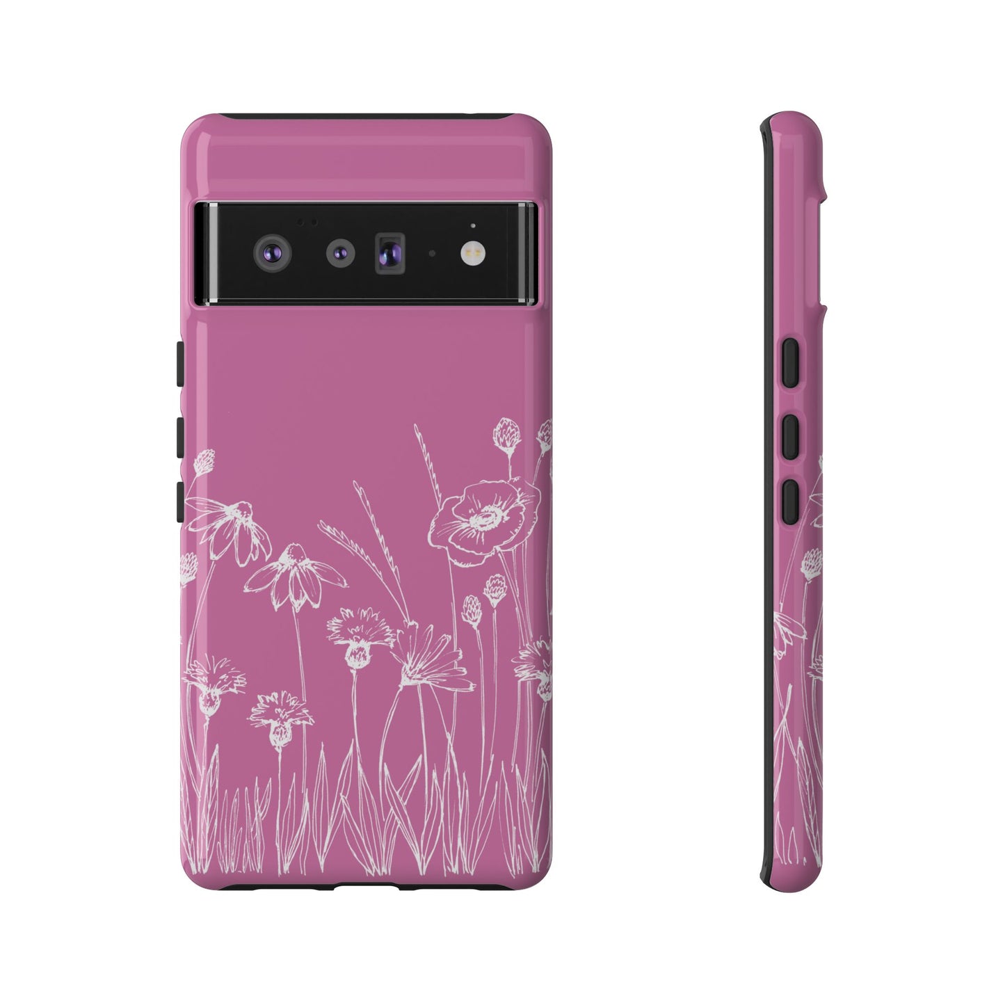 Doodle Flower Phone Case Pink