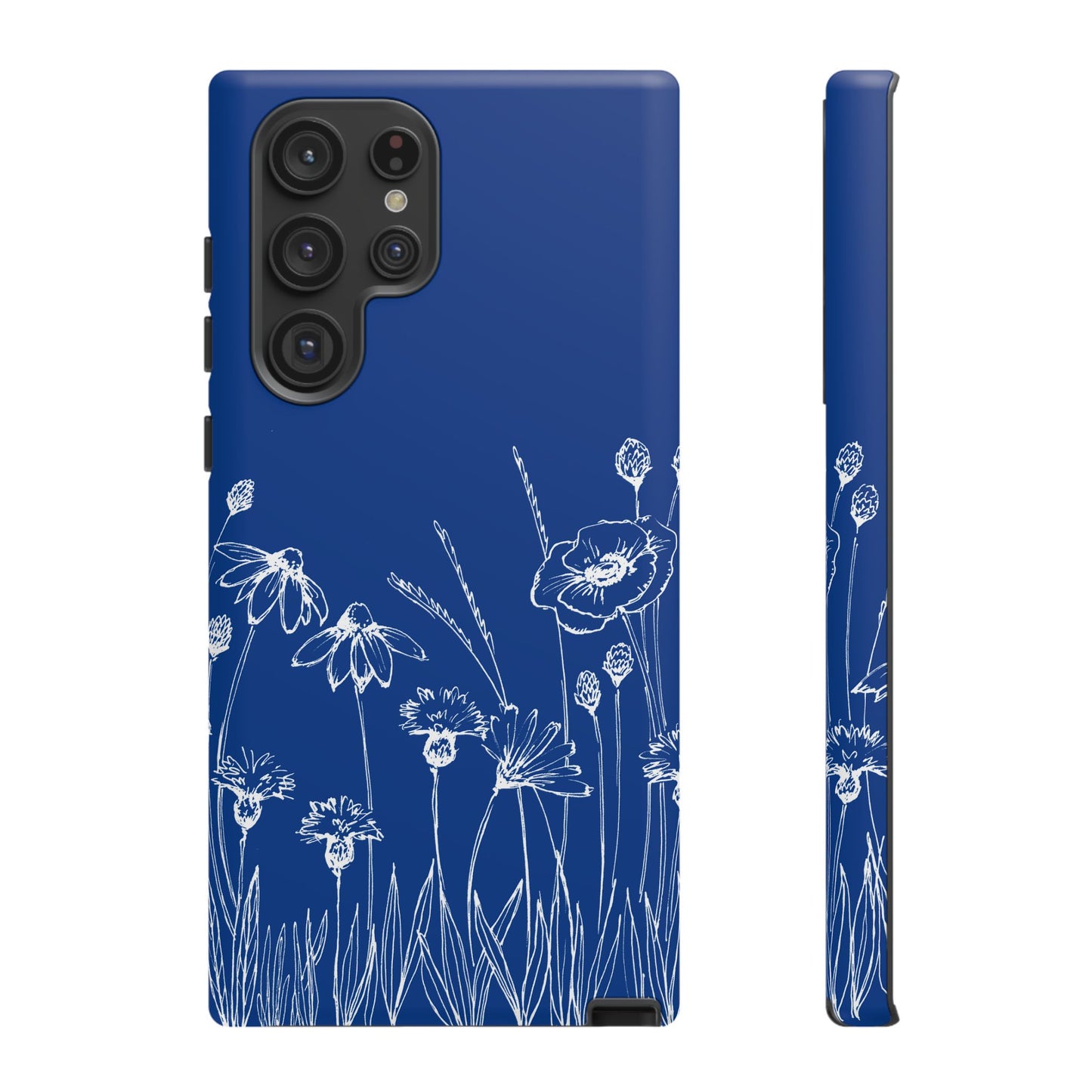 Doodle Flower Phone Case Blue