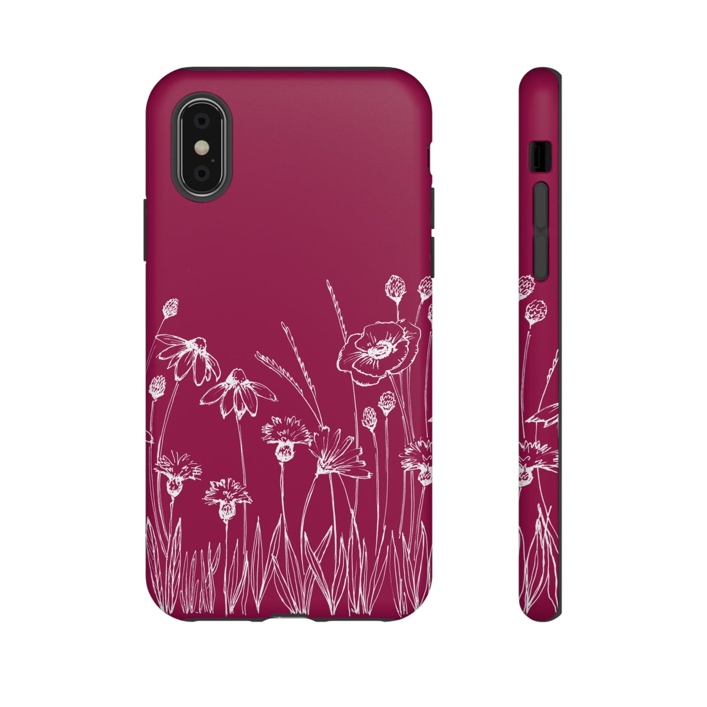 Doodle Flower Phone Case Berry