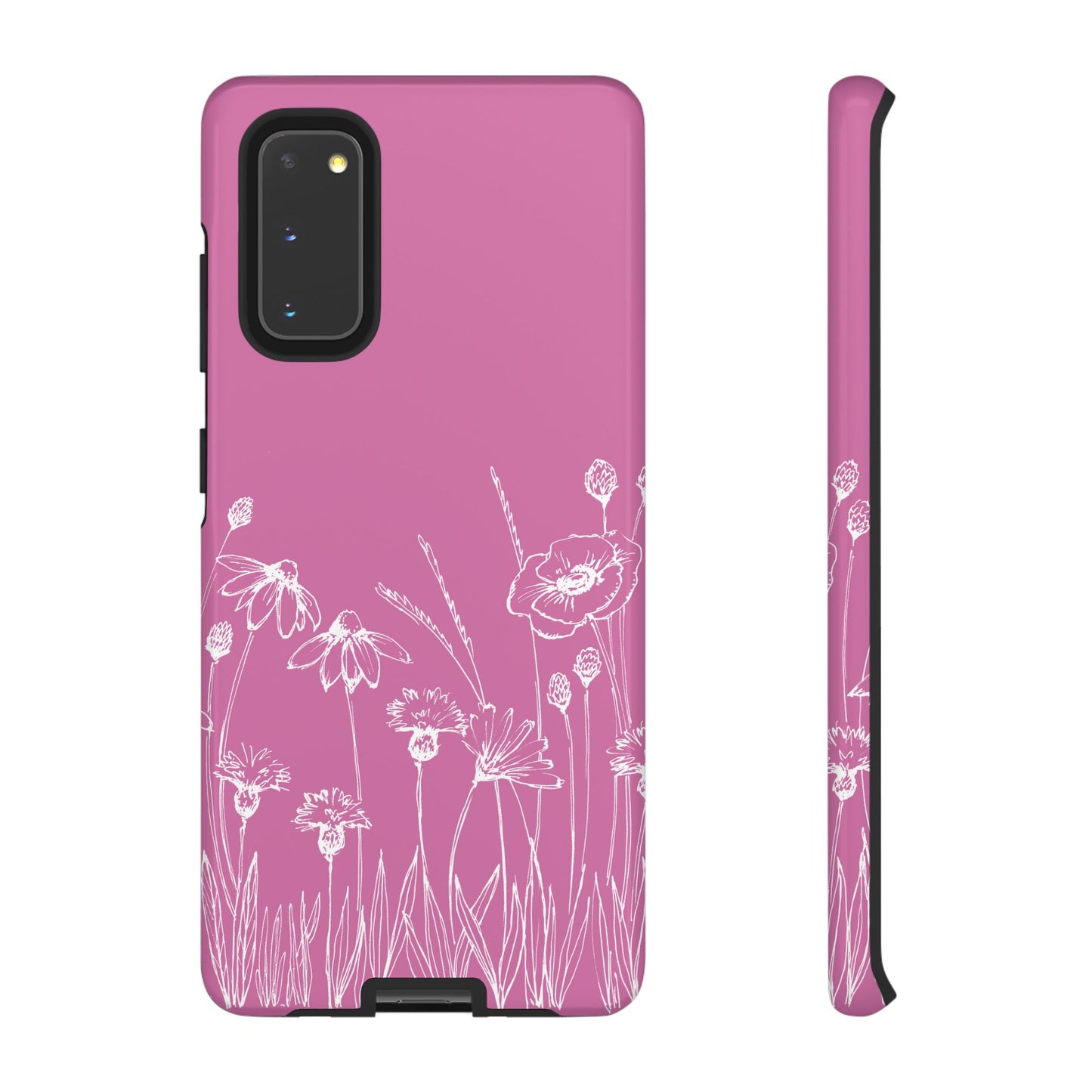 Doodle Flower Phone Case Pink