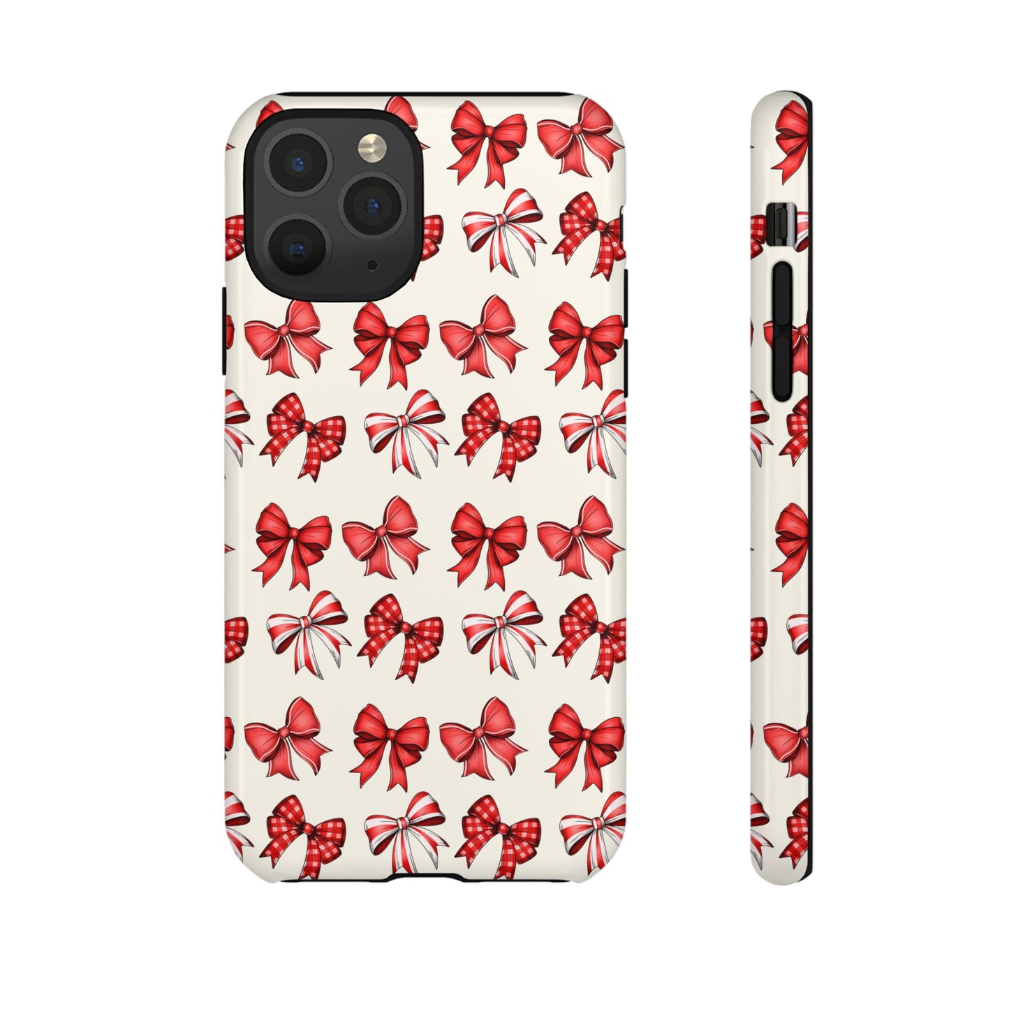 Christmas Bow Phone Case Cream