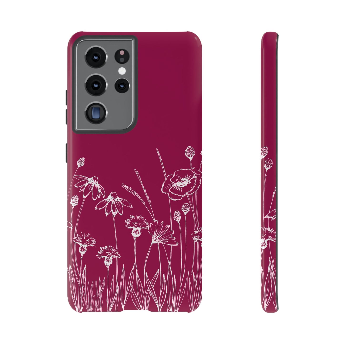 Doodle Flower Phone Case Berry