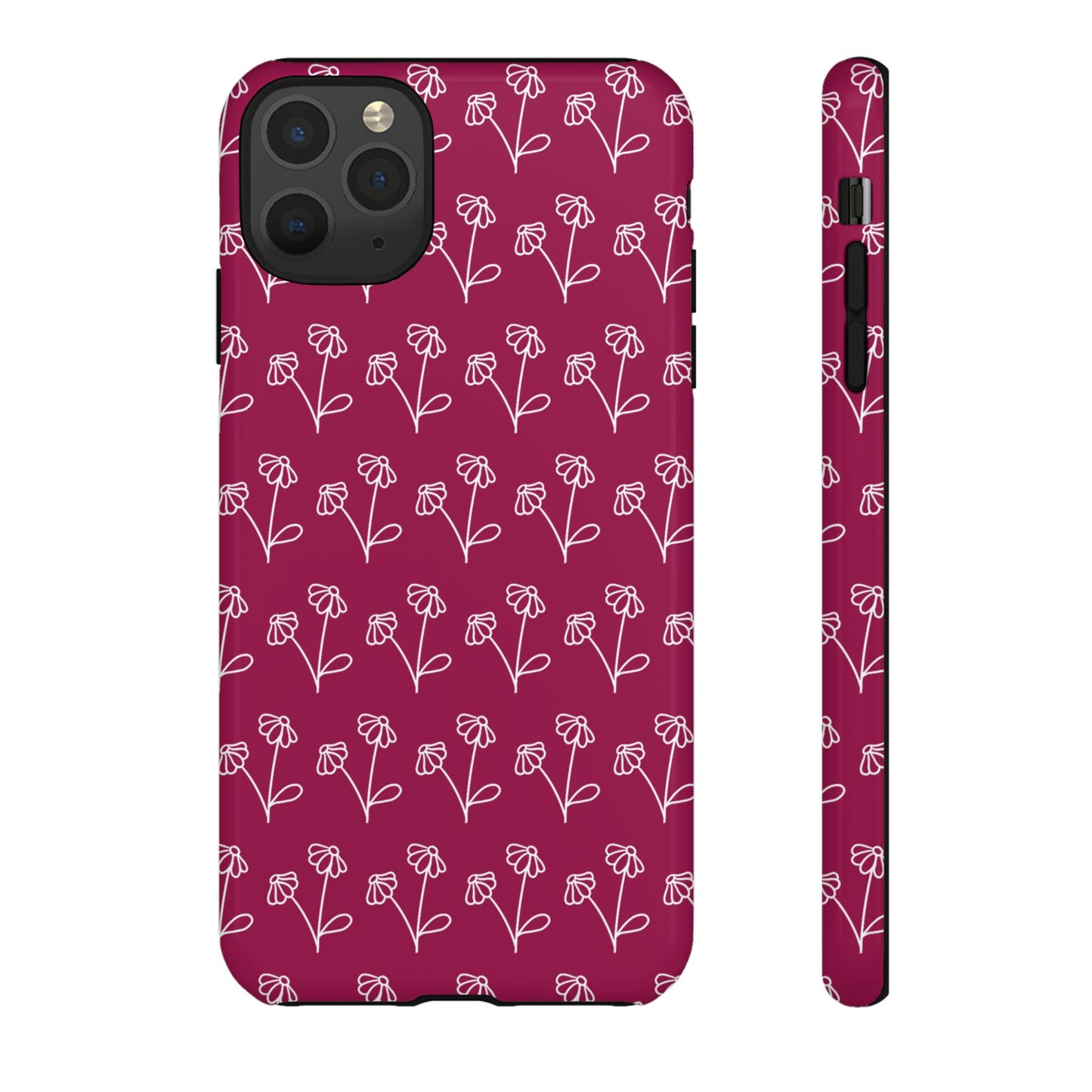 Doodle Flowers Phone Case Berry