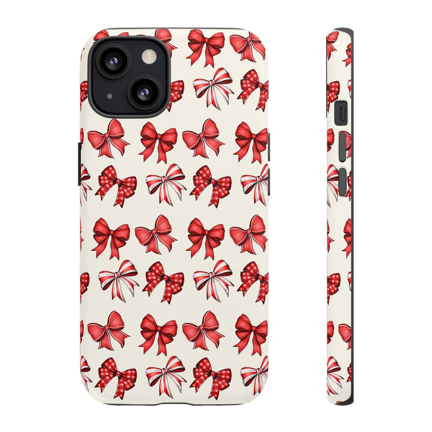 Christmas Bow Phone Case Cream