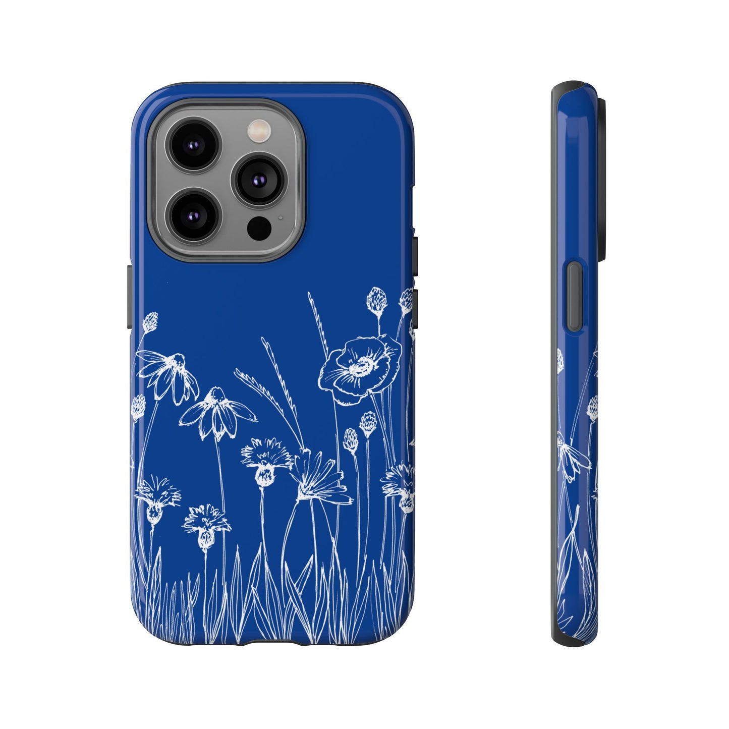 Doodle Flower Phone Case Blue