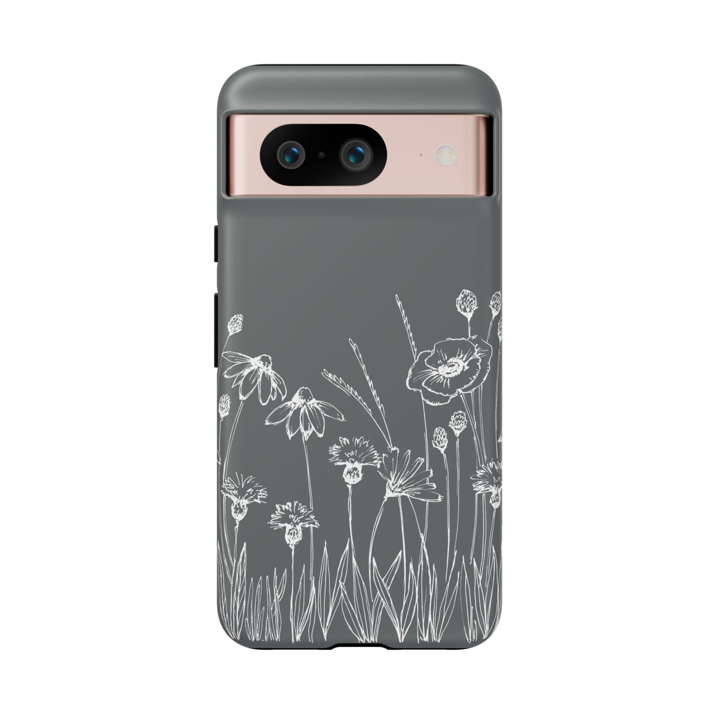 Doodle Flower Phone Case Gray