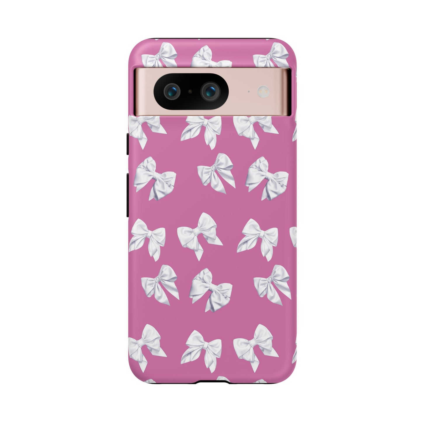 Bow Phone Case White on Pink