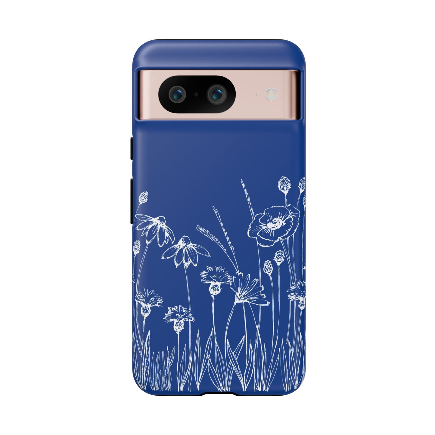 Doodle Flower Phone Case Blue