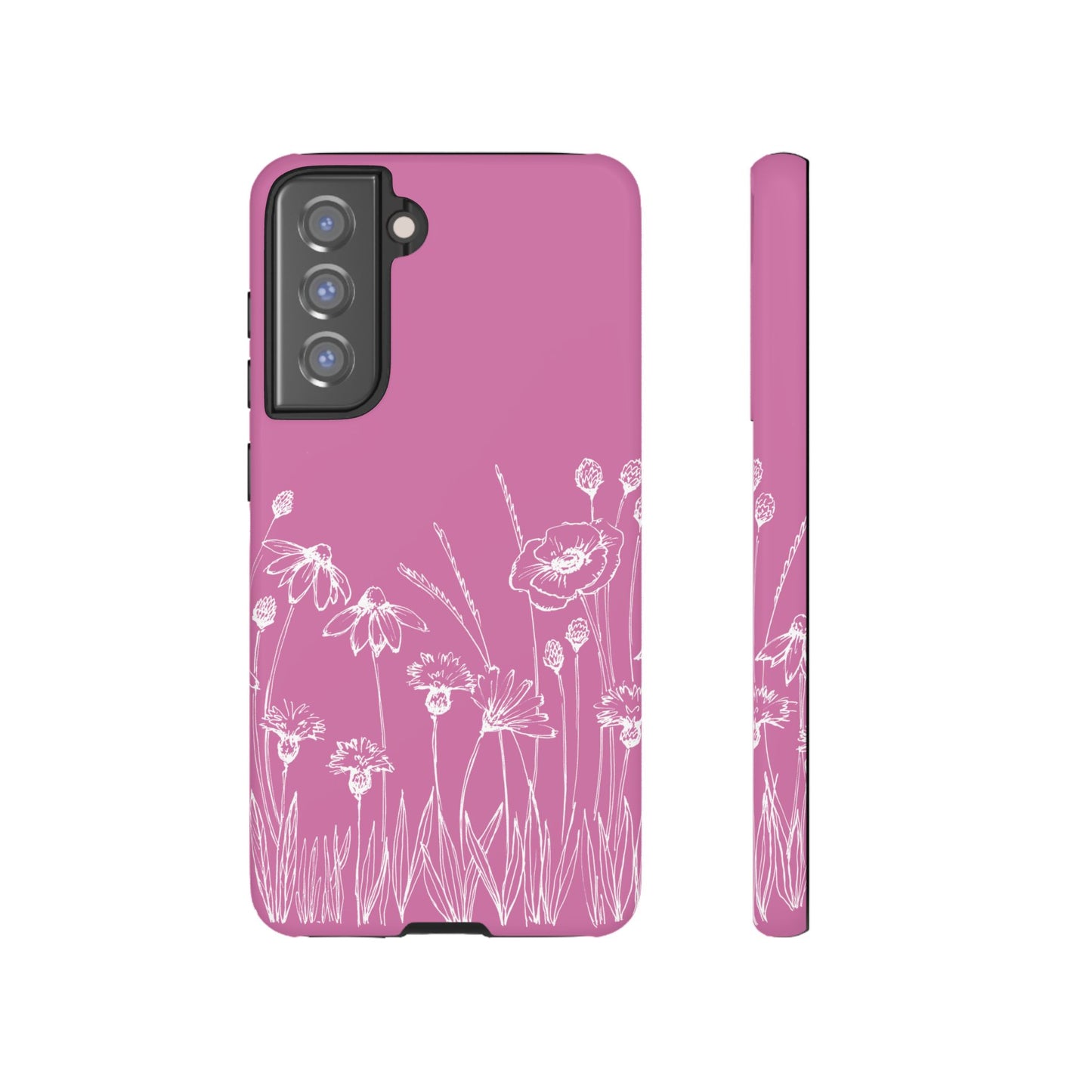 Doodle Flower Phone Case Pink