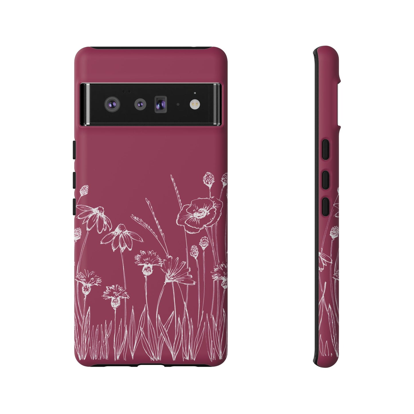 Doodle Flower Phone Case Berry