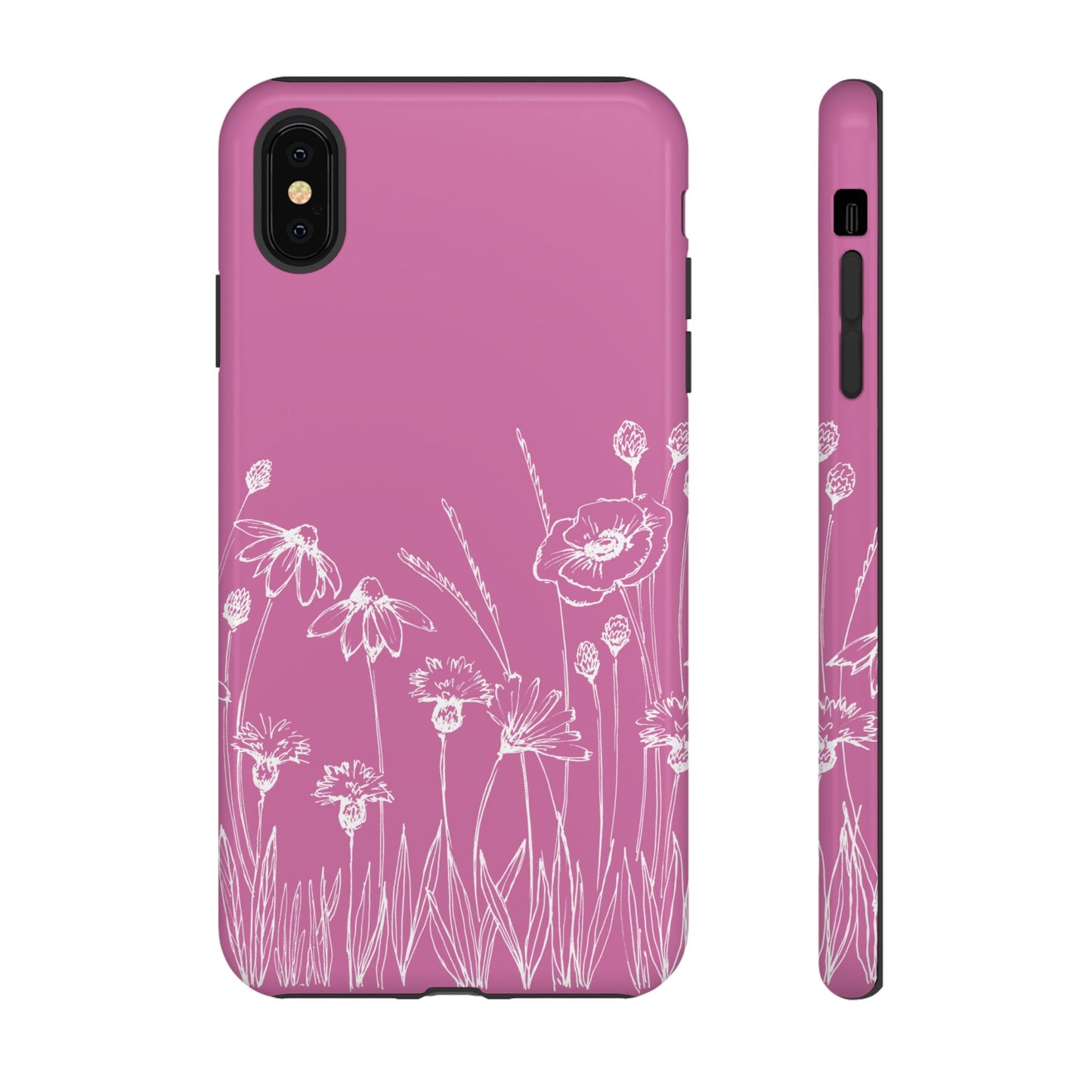 Doodle Flower Phone Case Pink