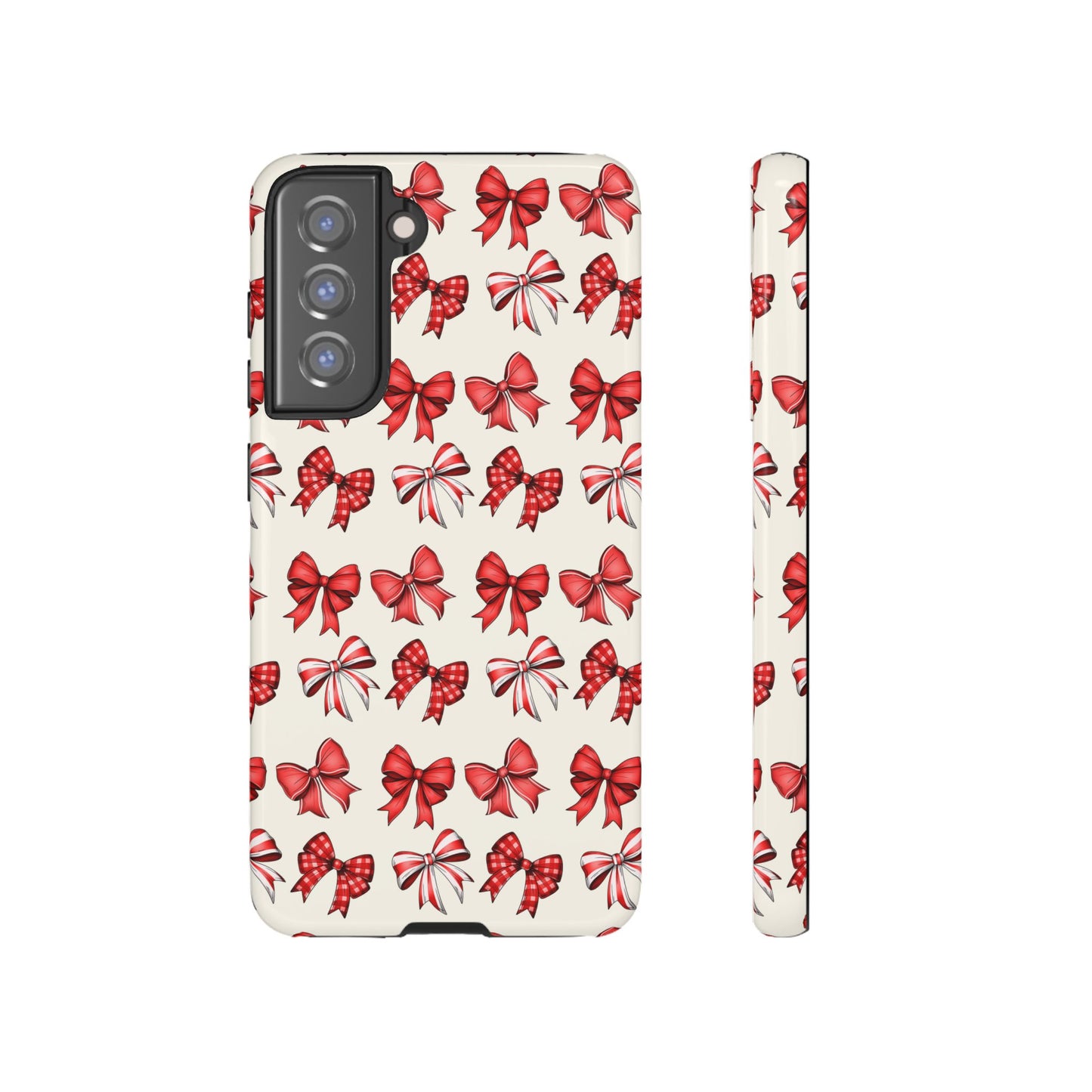 Christmas Bow Phone Case Cream