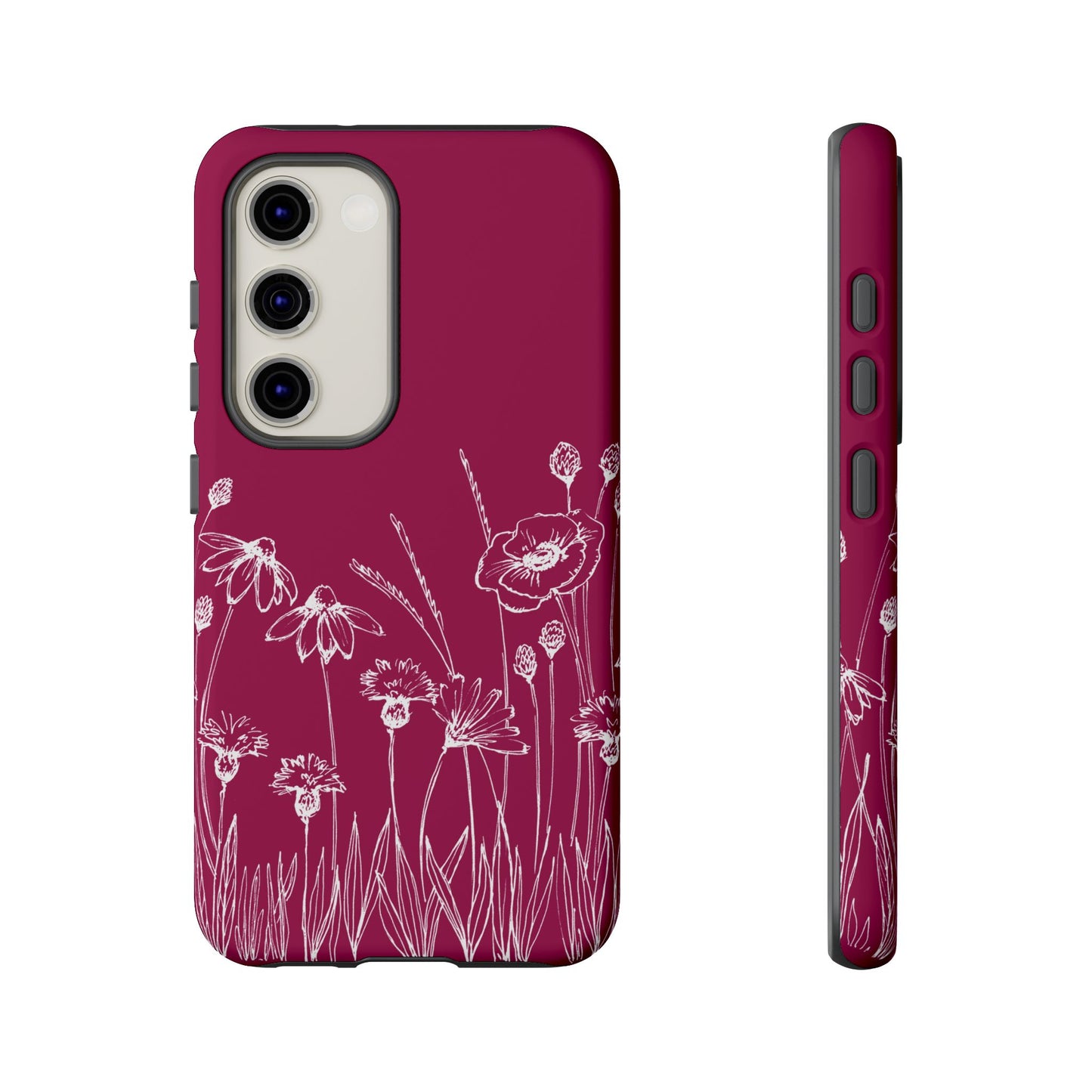 Doodle Flower Phone Case Berry