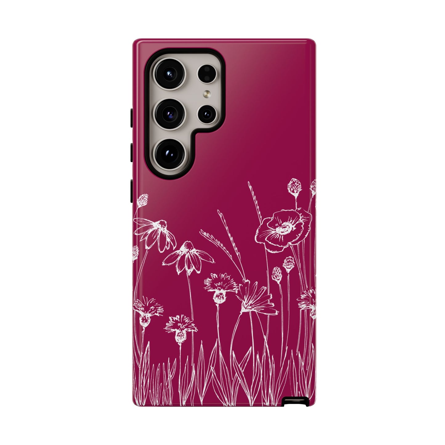 Doodle Flower Phone Case Berry