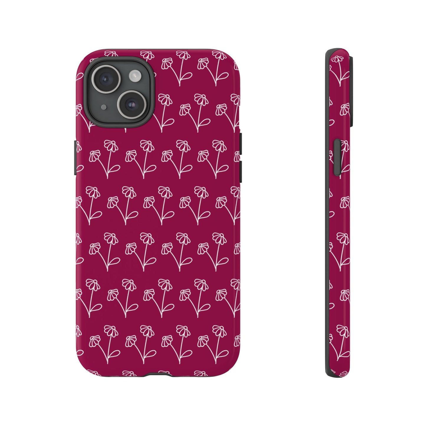 Doodle Flowers Phone Case Berry