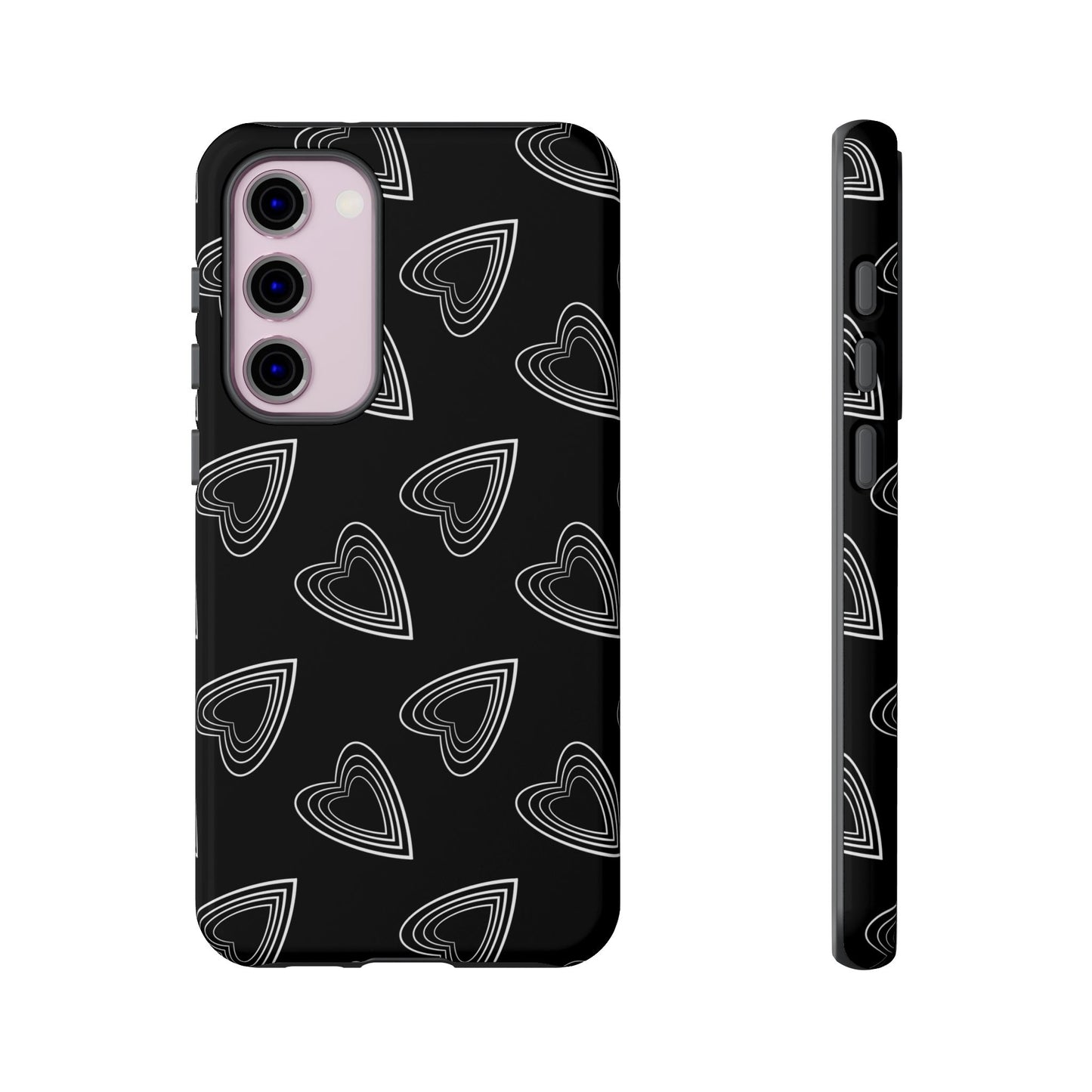 Hearts Phone Case Black