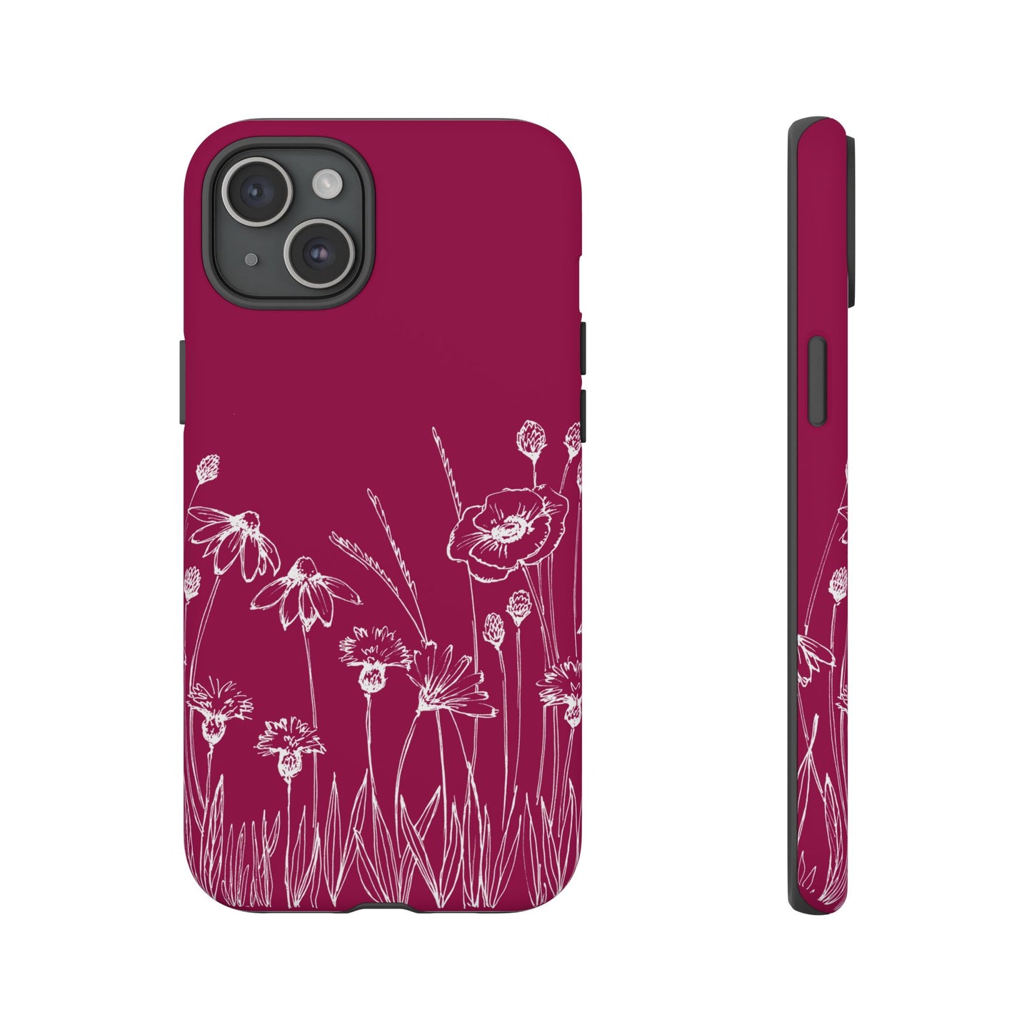 Doodle Flower Phone Case Berry