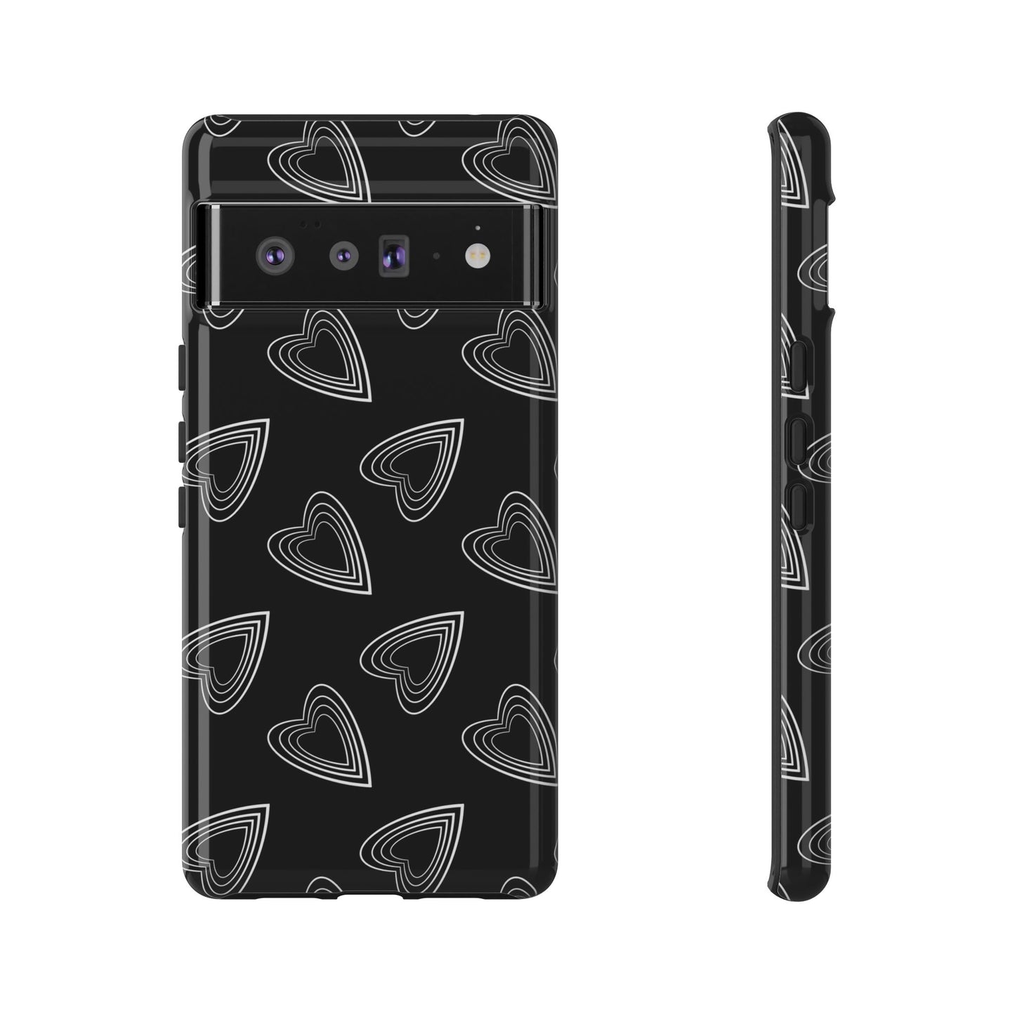 Hearts Phone Case Black