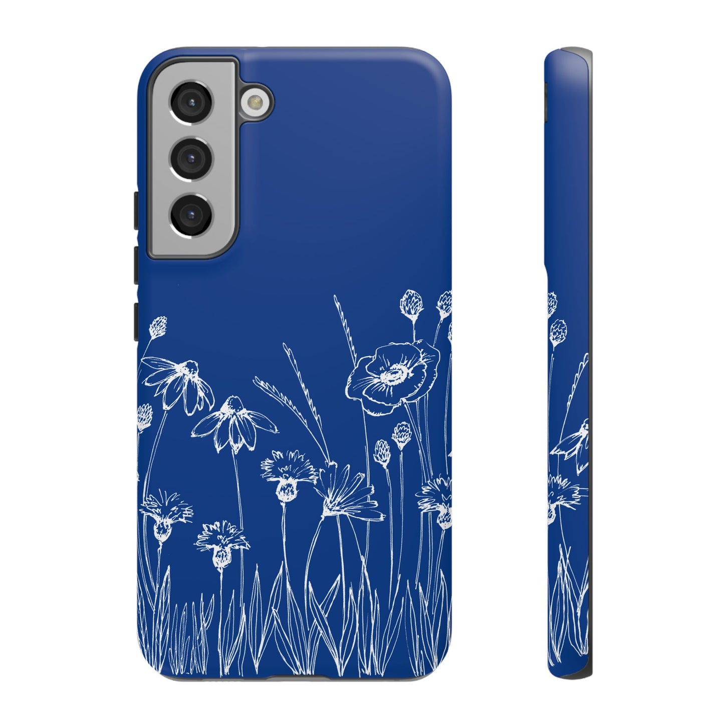 Doodle Flower Phone Case Blue