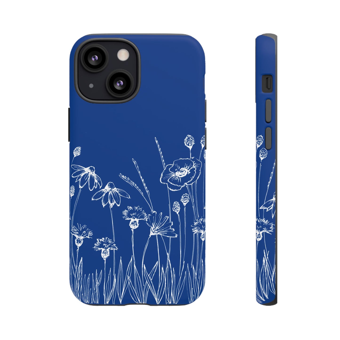 Doodle Flower Phone Case Blue