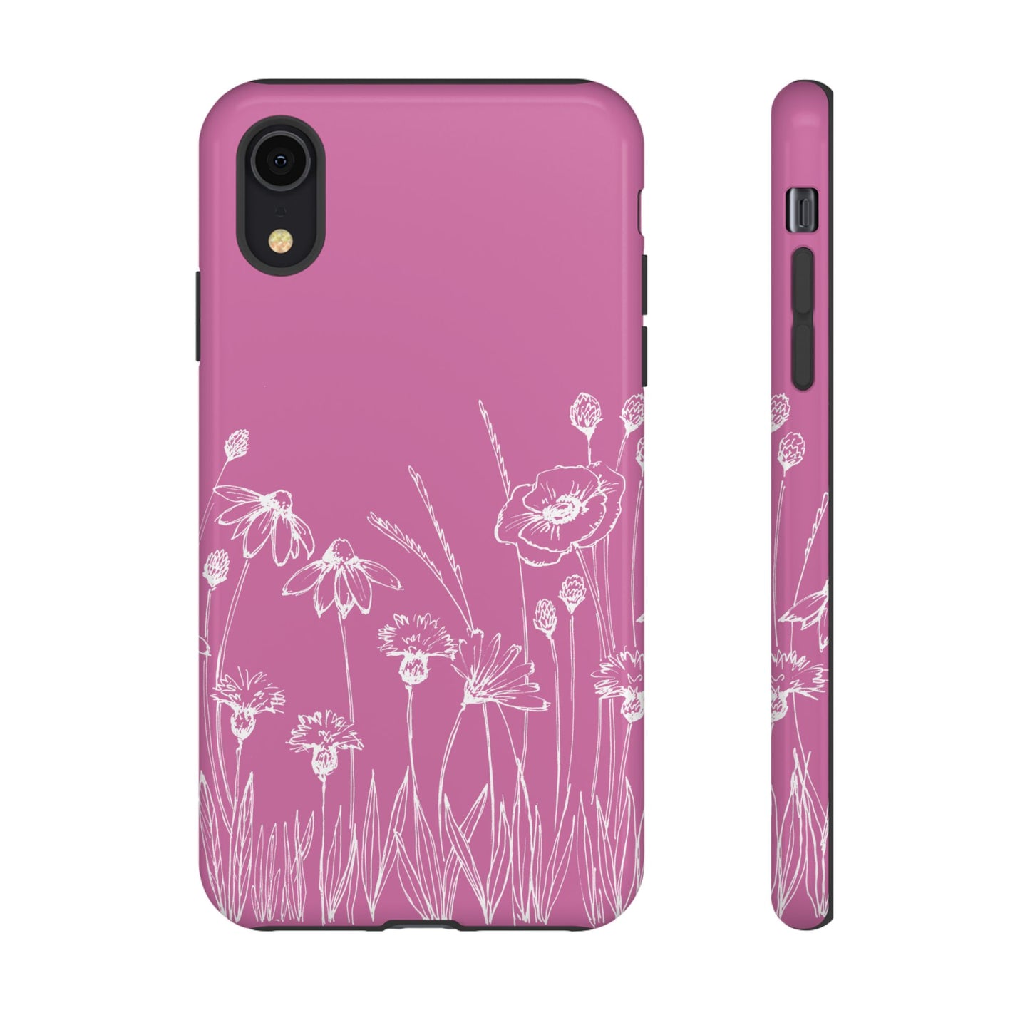 Doodle Flower Phone Case Pink