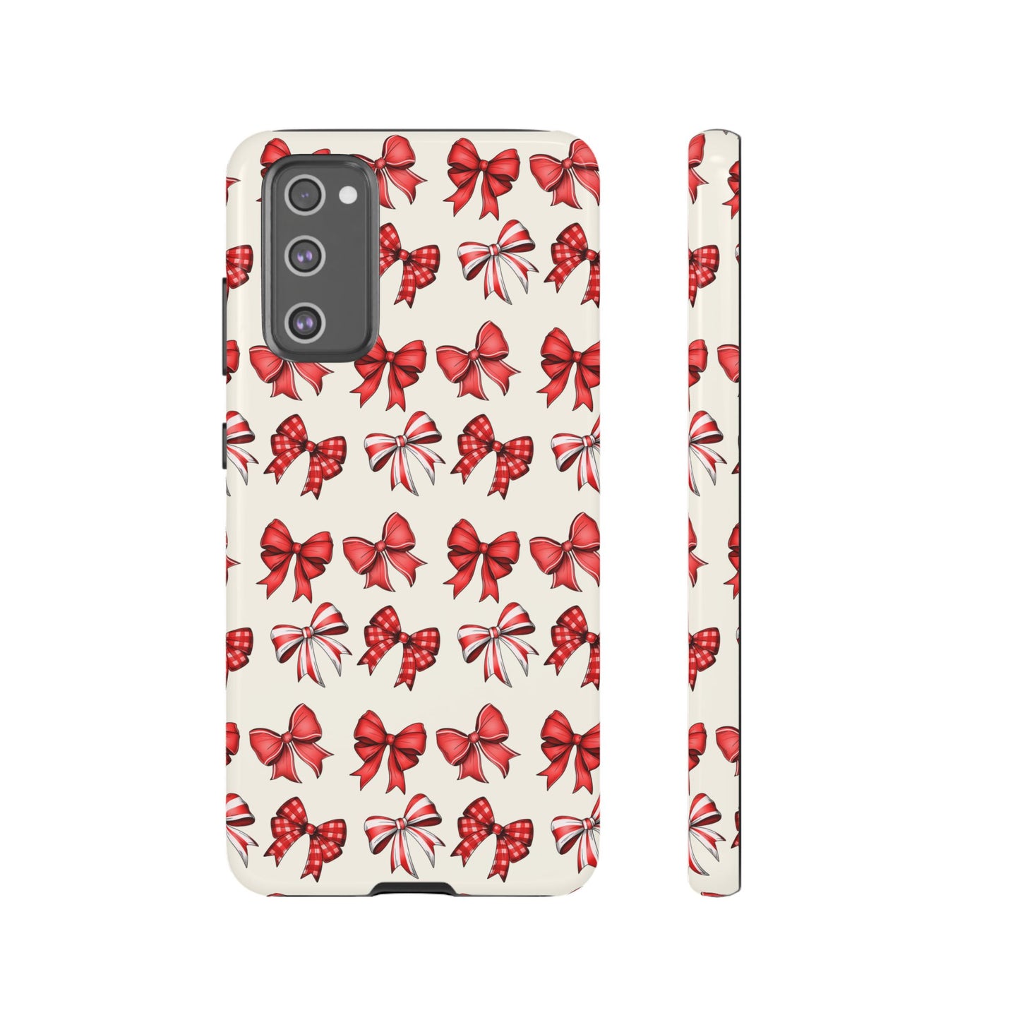 Christmas Bow Phone Case Cream