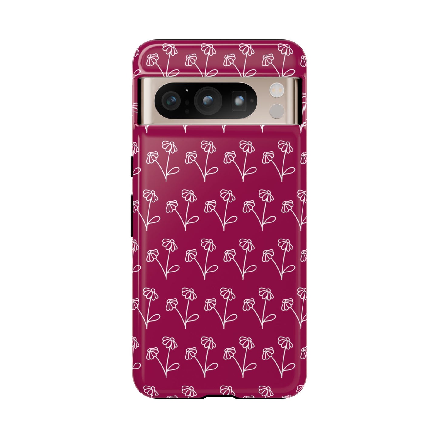 Doodle Flowers Phone Case Berry