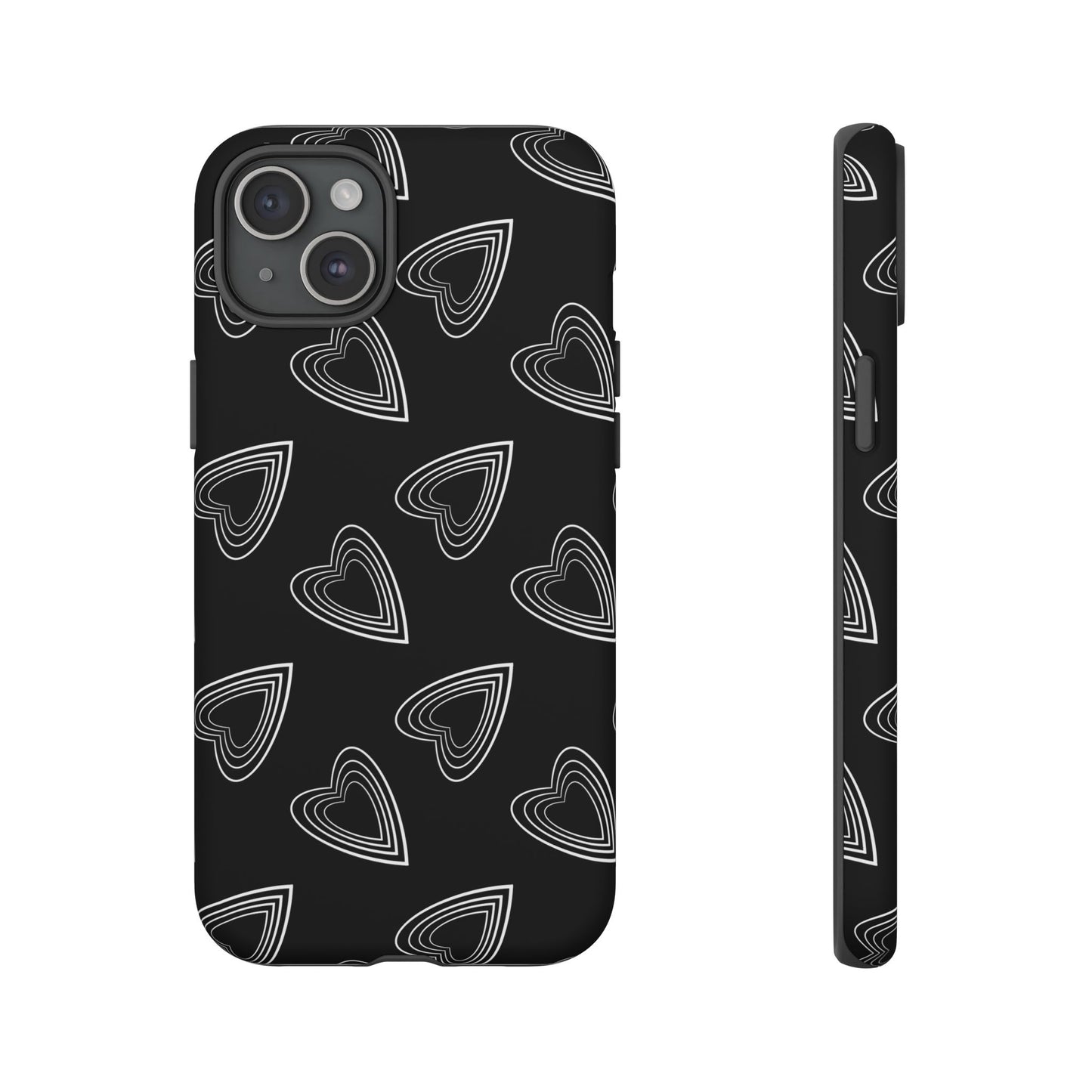 Hearts Phone Case Black