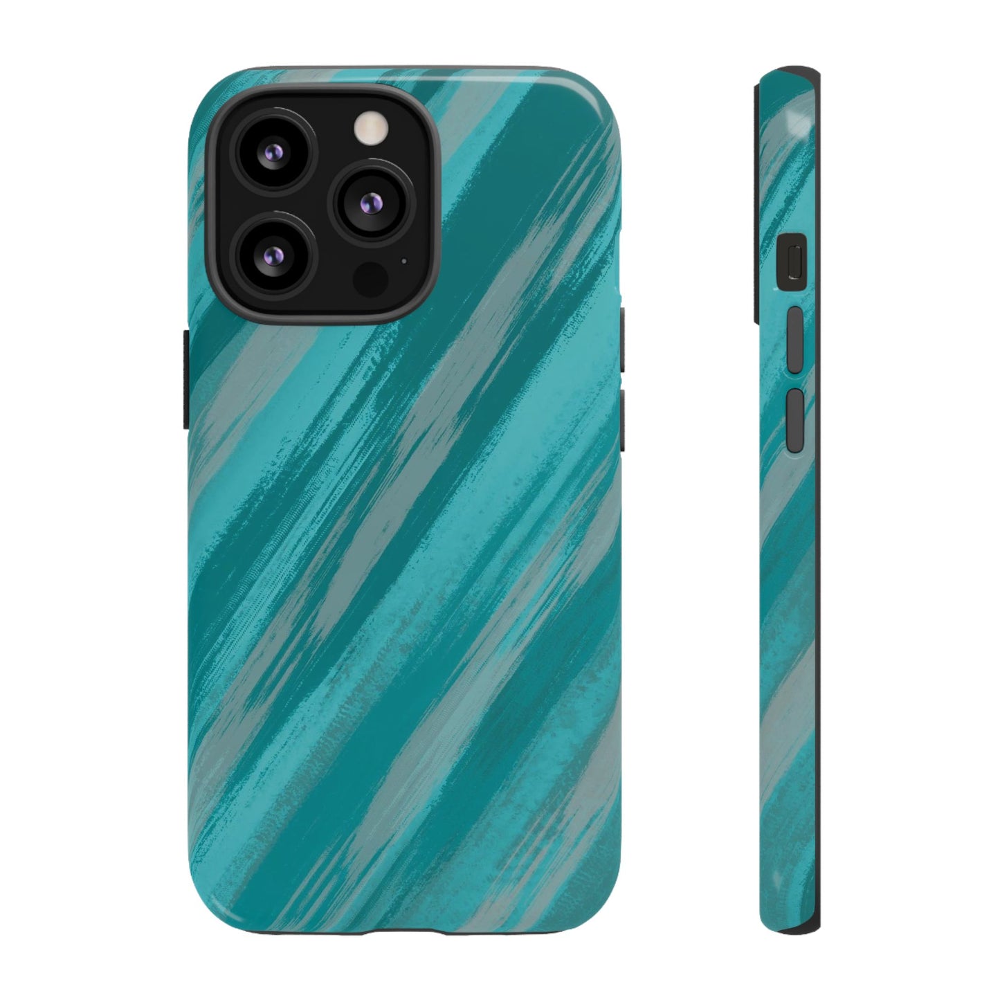 Striped Phone Case Aqua