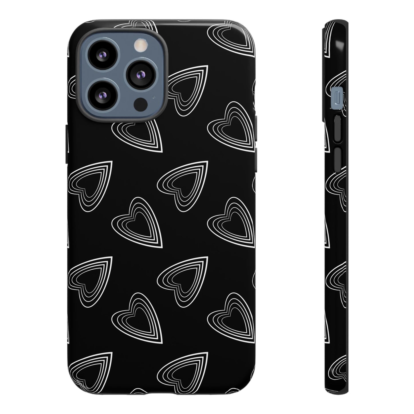 Hearts Phone Case Black