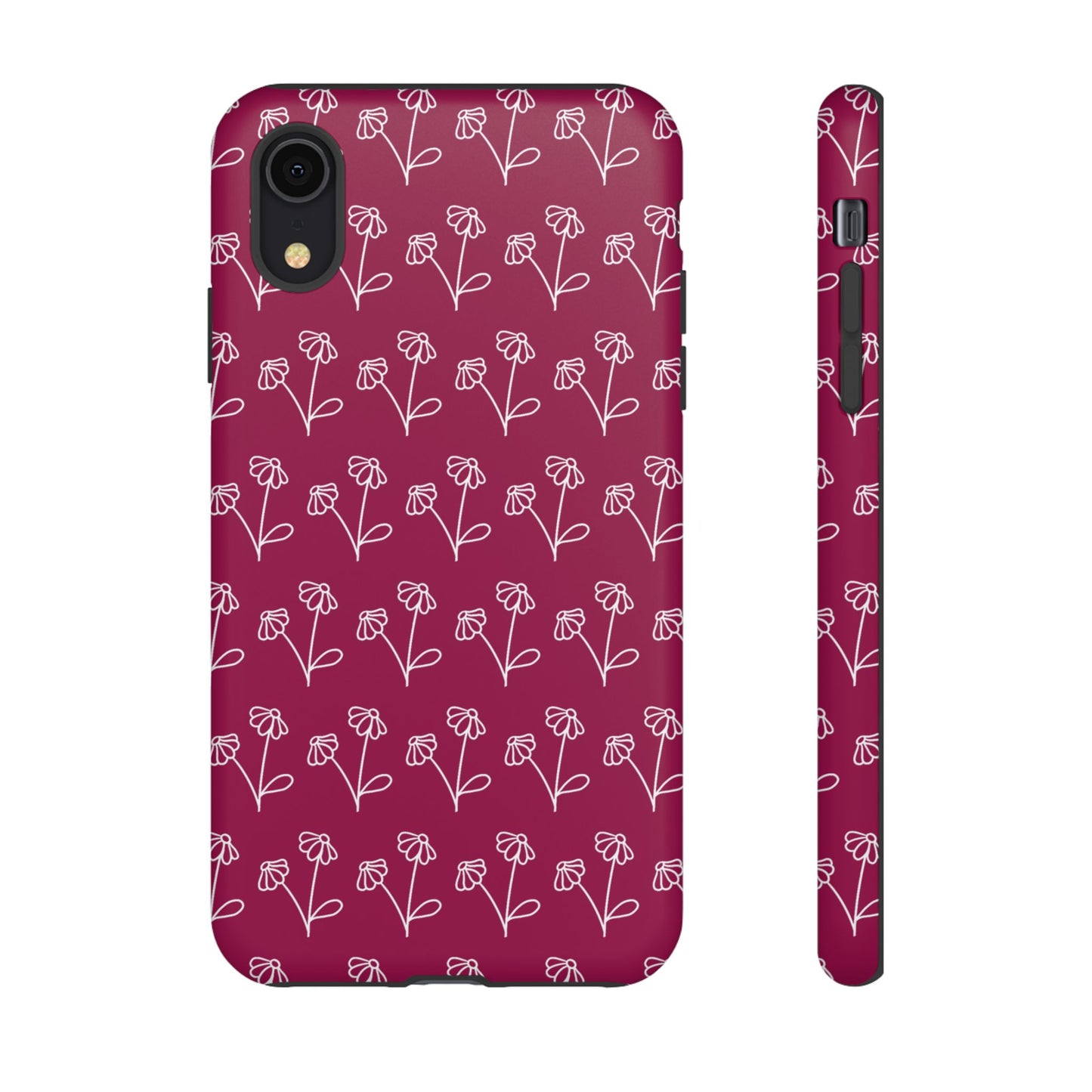 Doodle Flowers Phone Case Berry