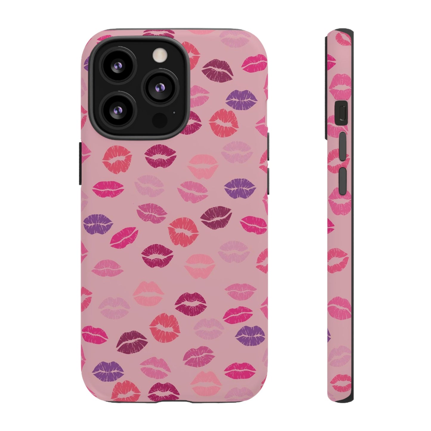 Lipstick Kisses Phone Case Pink