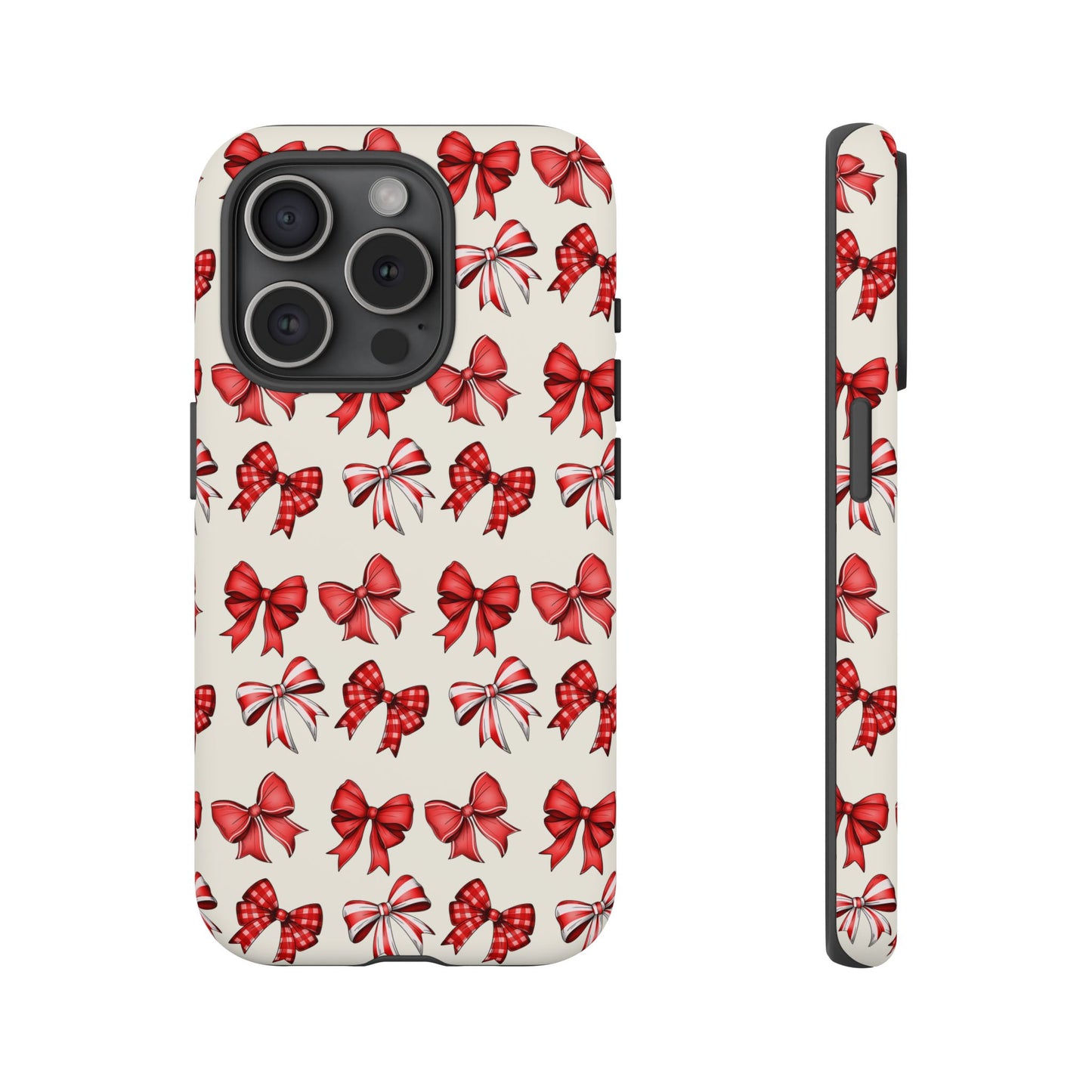 Christmas Bow Phone Case Cream