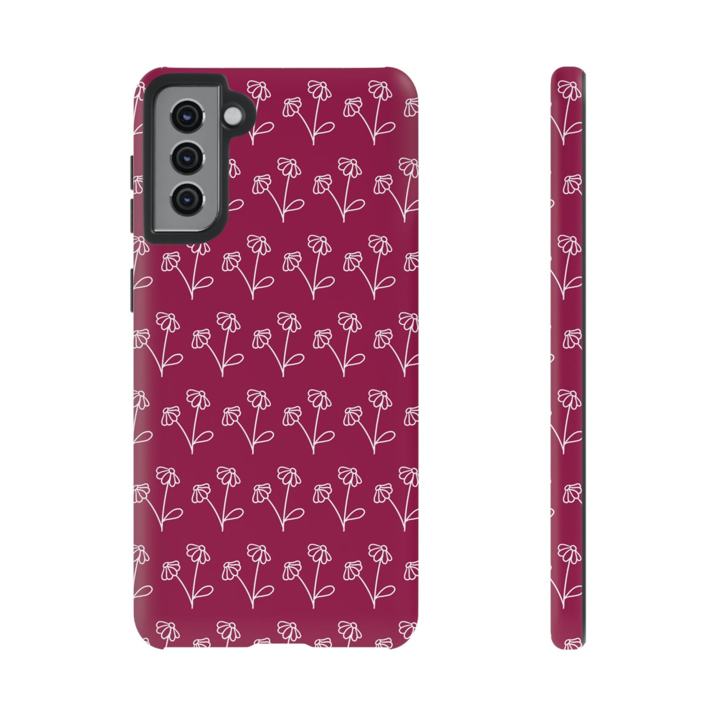 Doodle Flowers Phone Case Berry