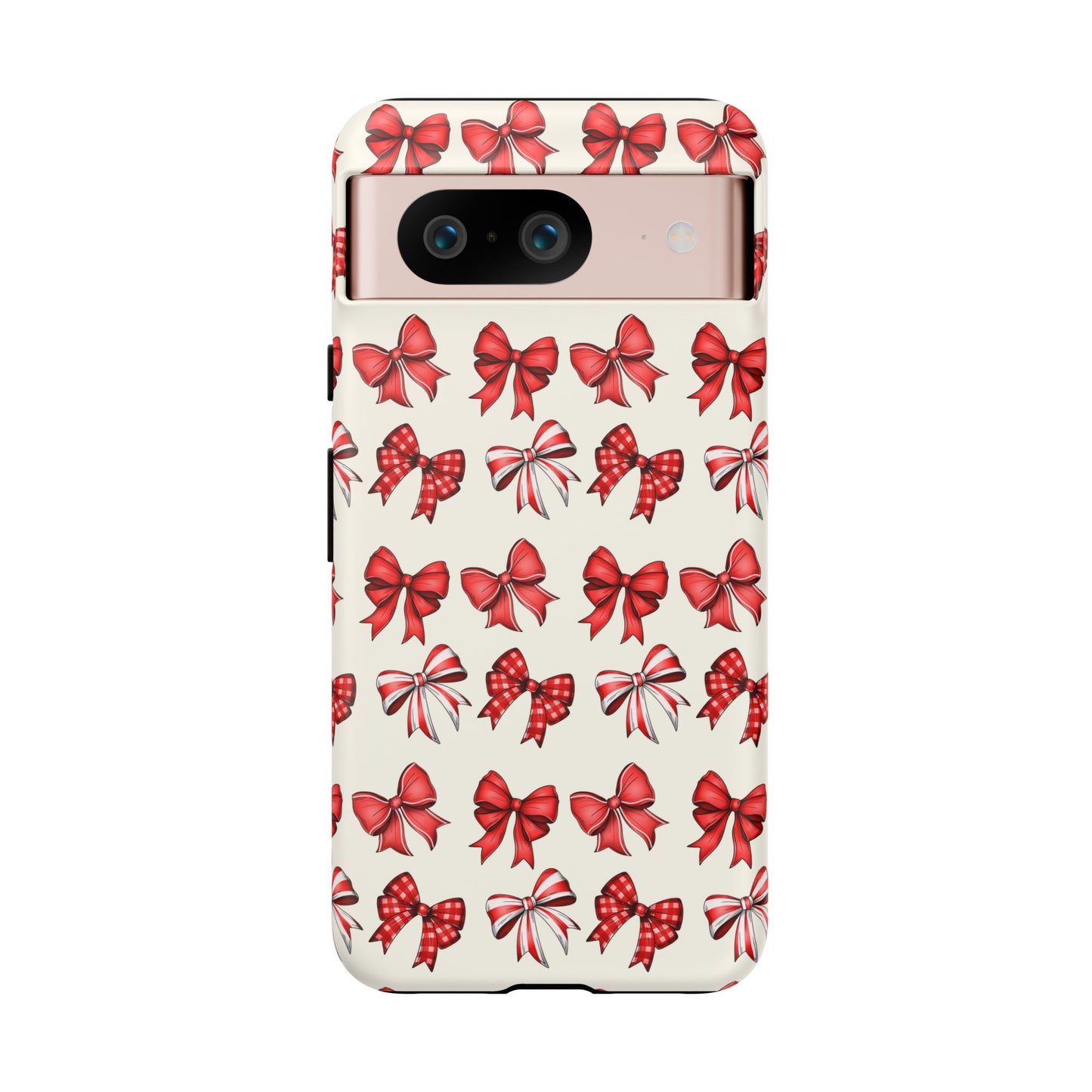 Christmas Bow Phone Case Cream