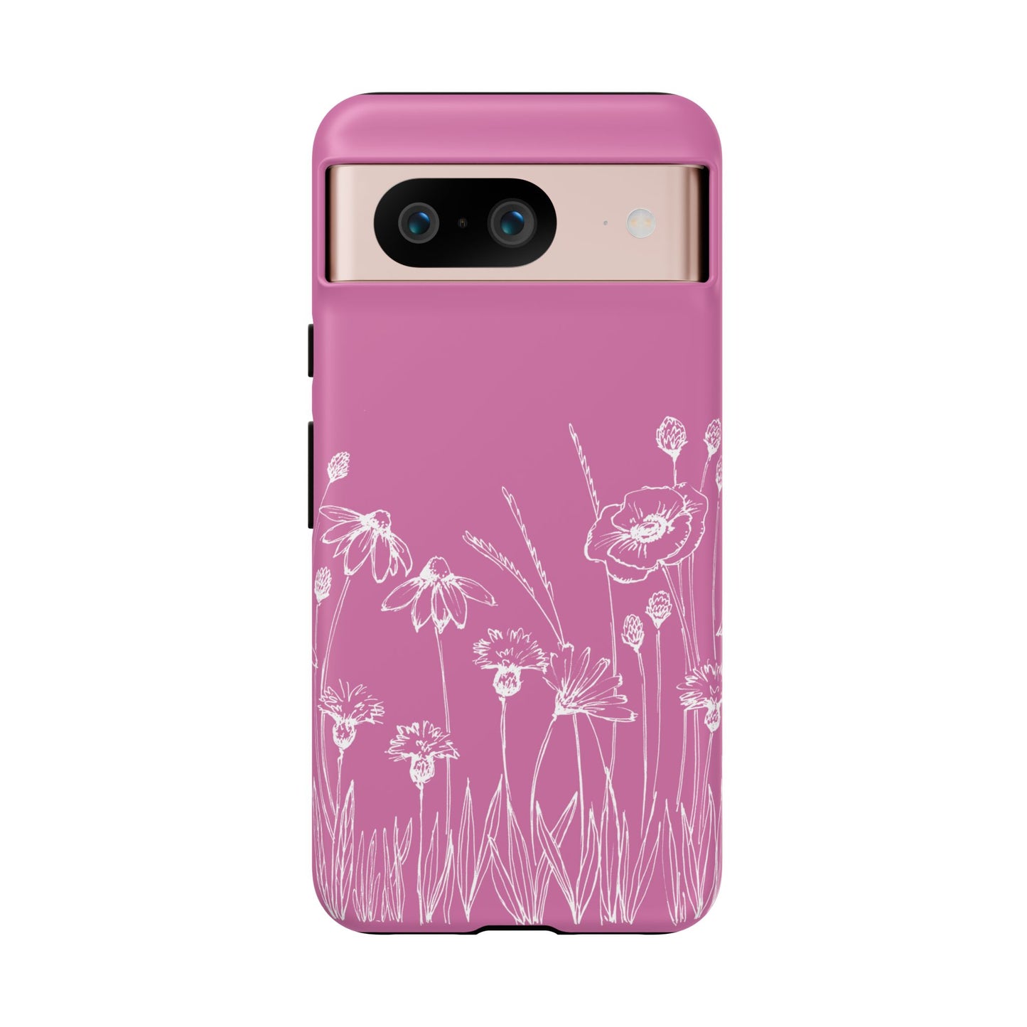 Doodle Flower Phone Case Pink