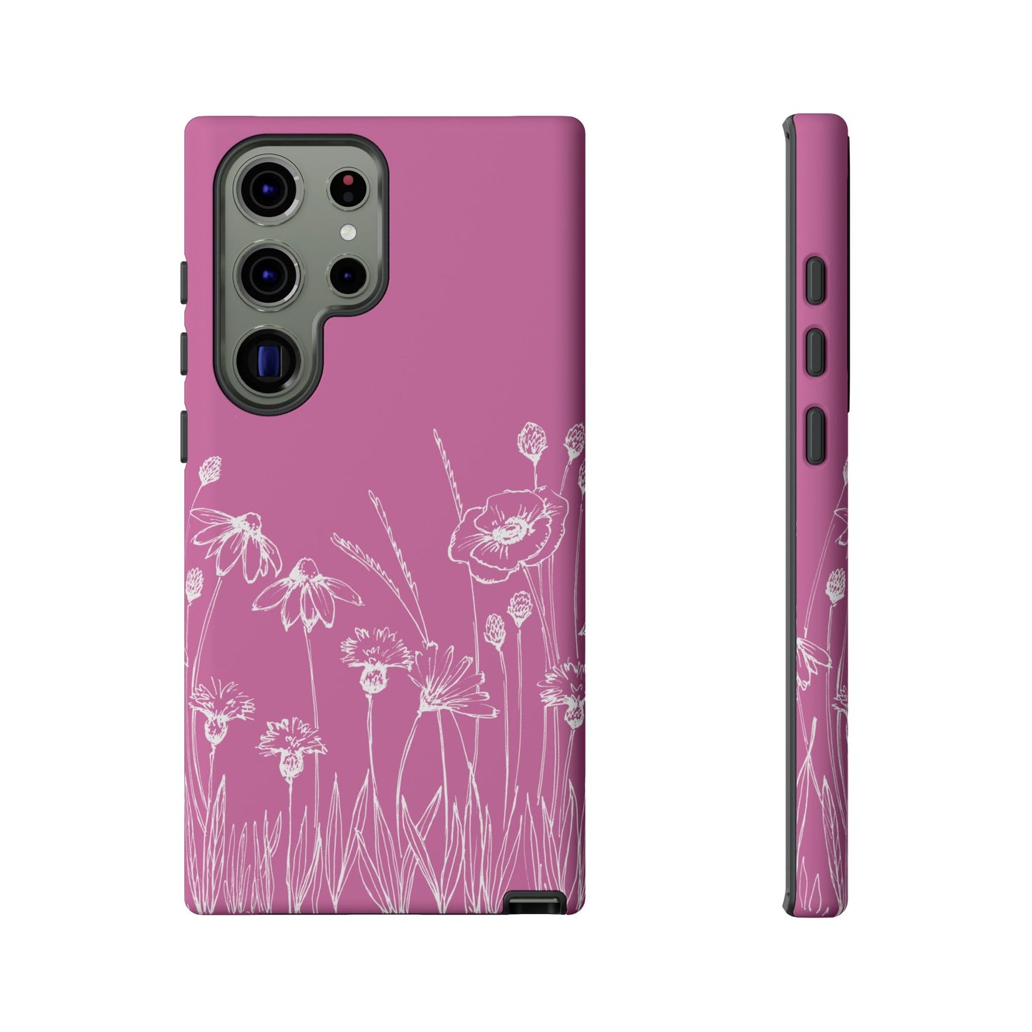 Doodle Flower Phone Case Pink