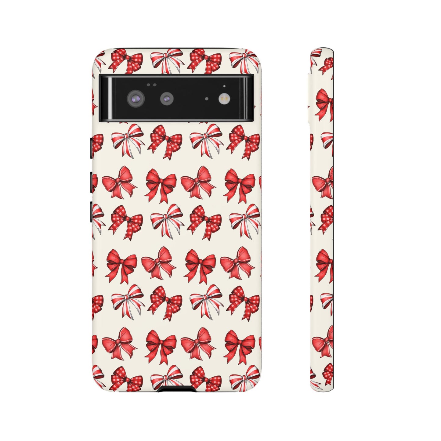 Christmas Bow Phone Case Cream