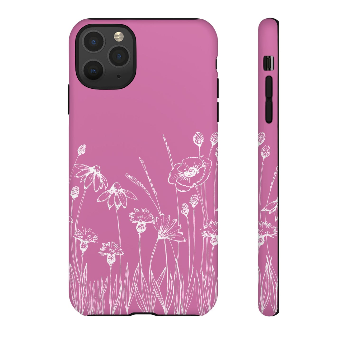 Doodle Flower Phone Case Pink