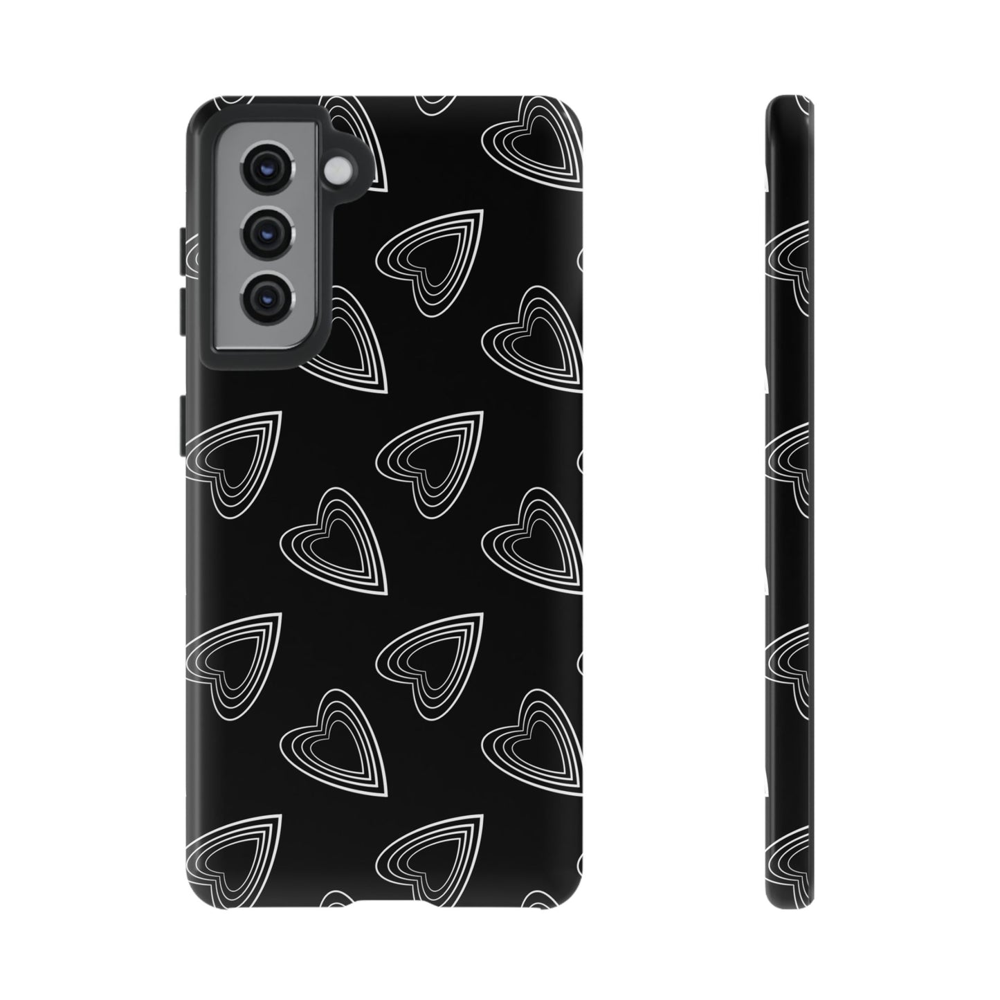 Hearts Phone Case Black