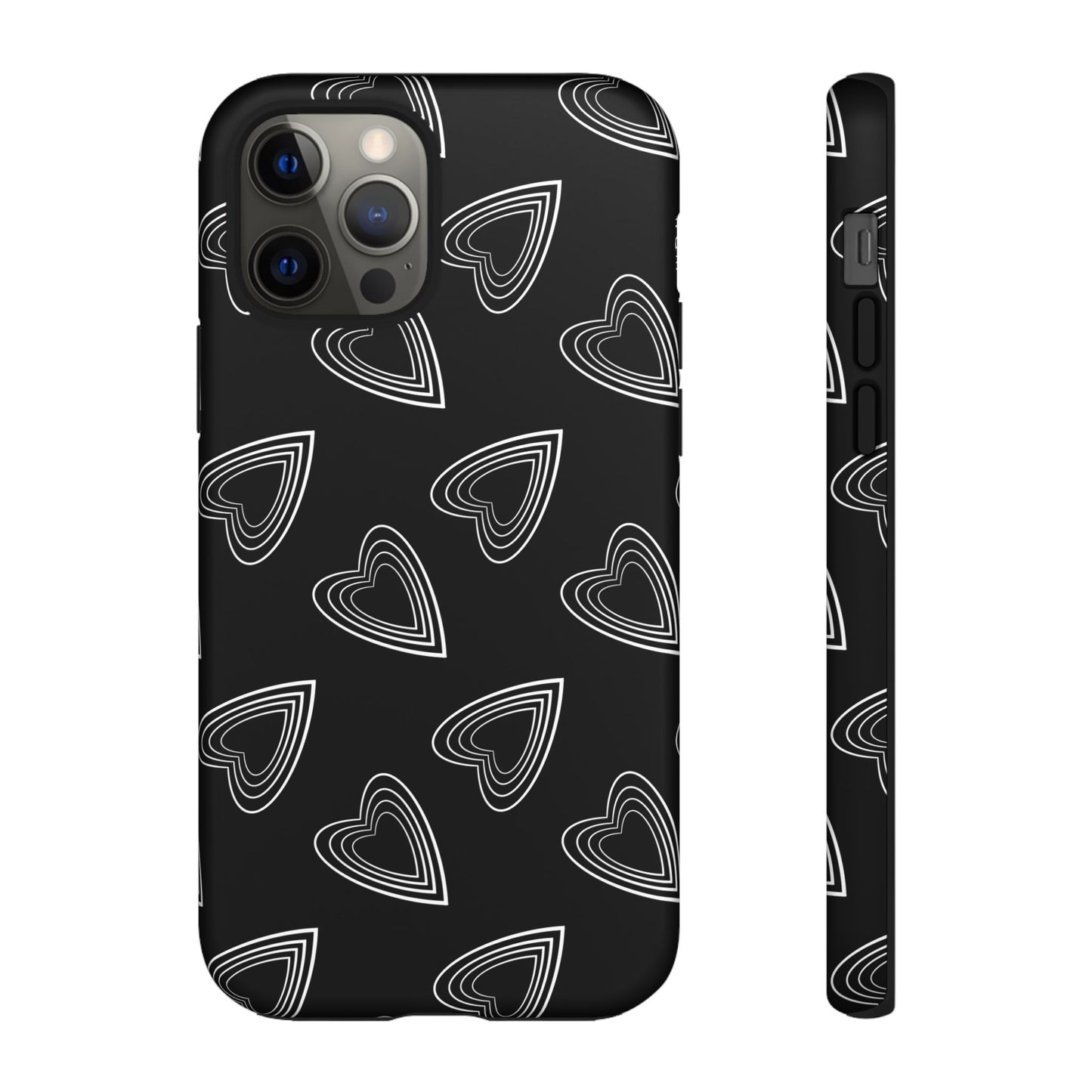 Hearts Phone Case Black