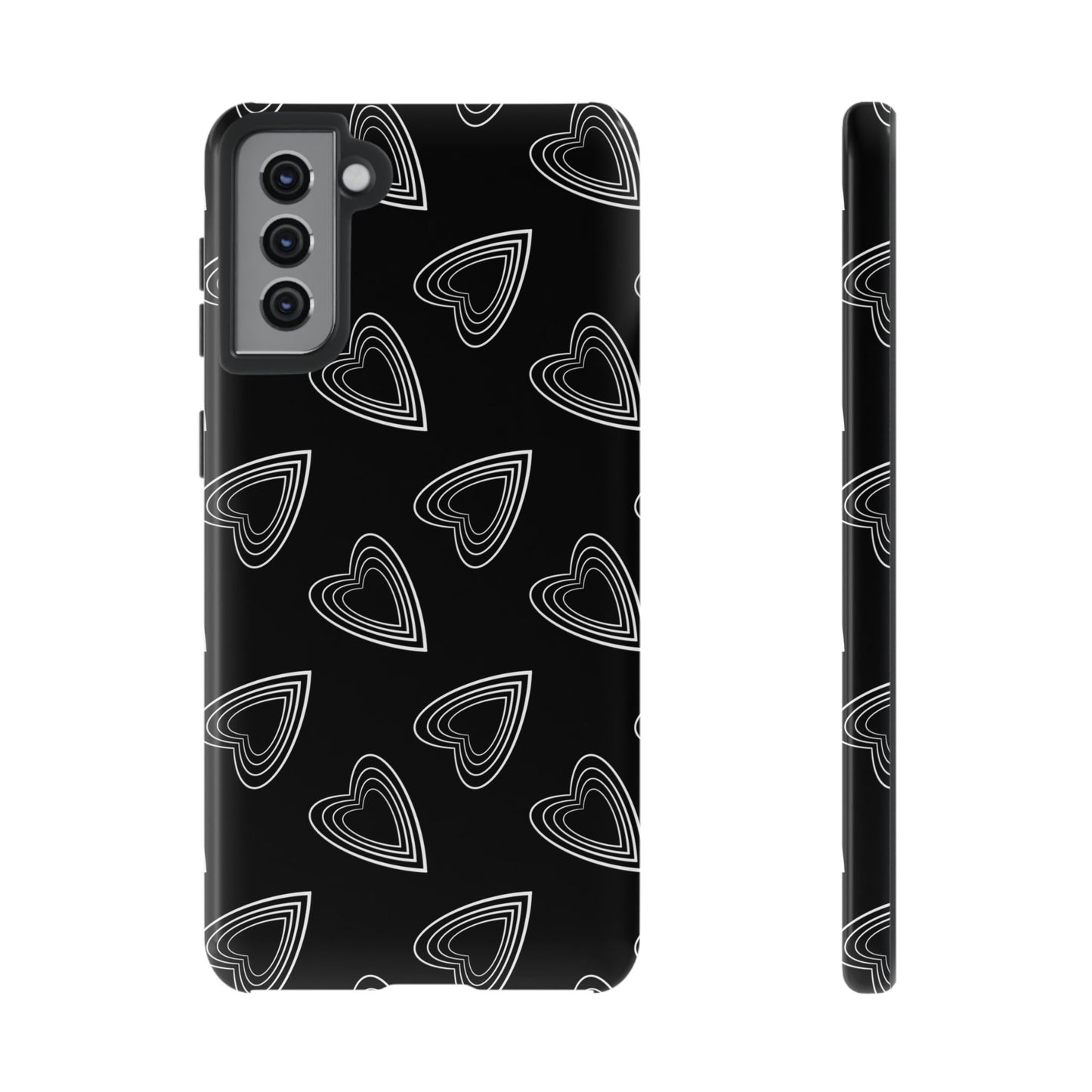 Hearts Phone Case Black