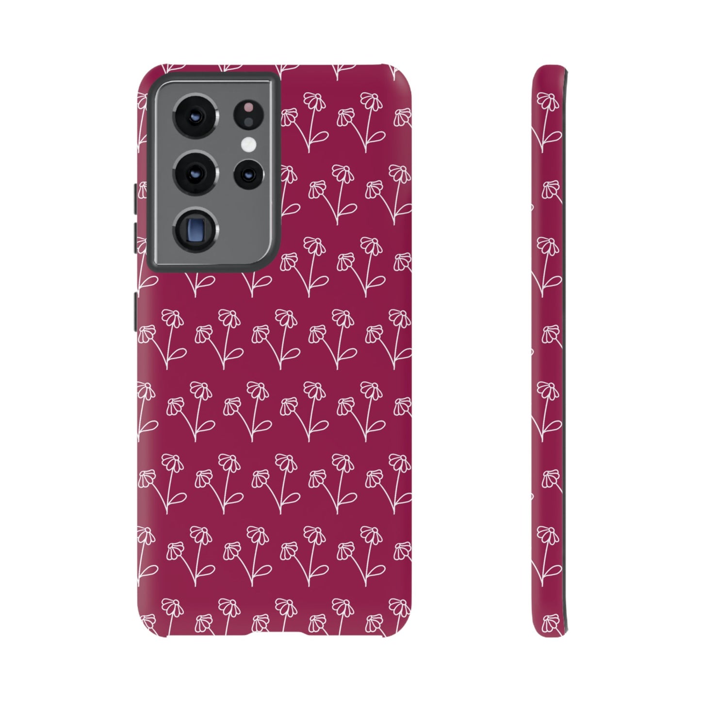 Doodle Flowers Phone Case Berry