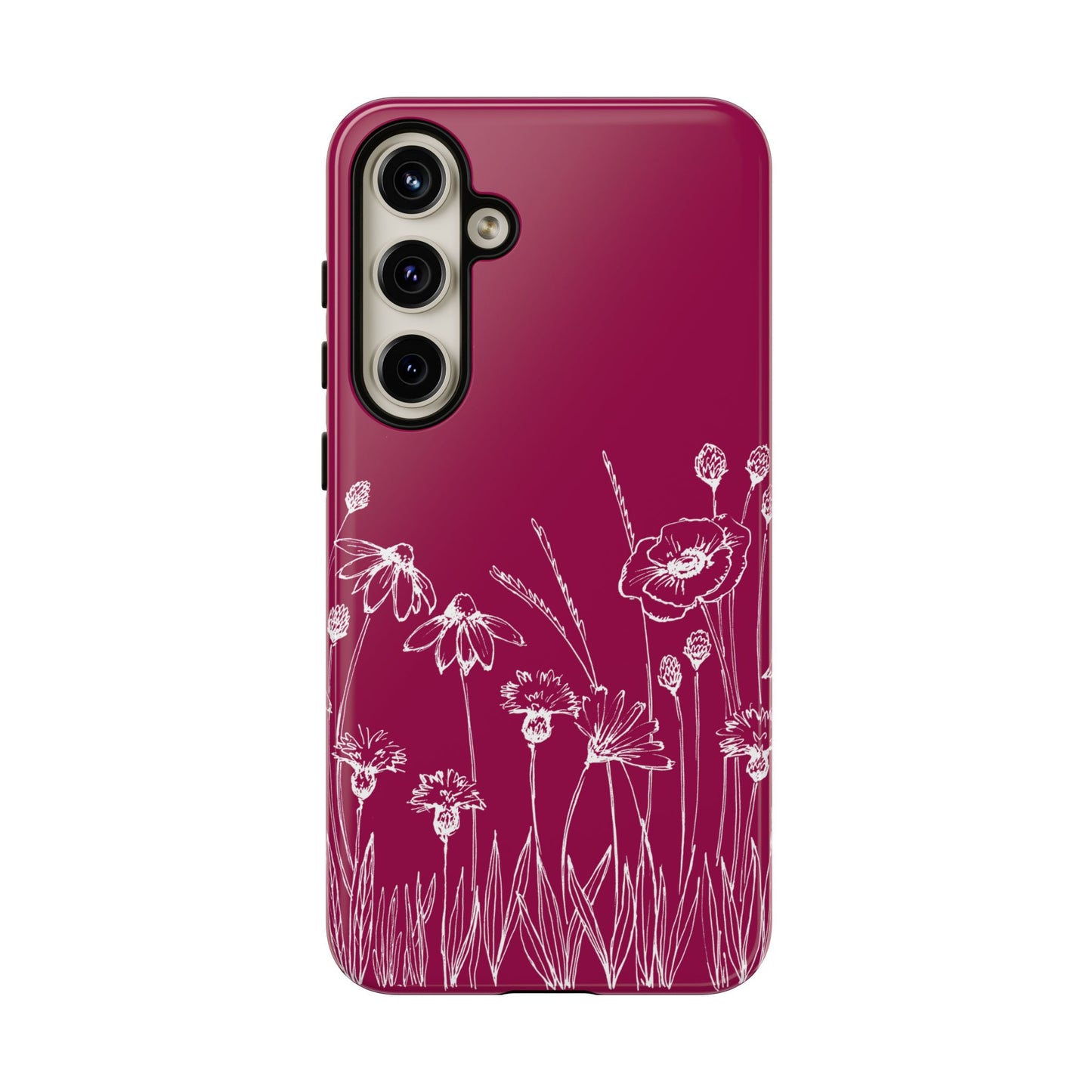 Doodle Flower Phone Case Berry