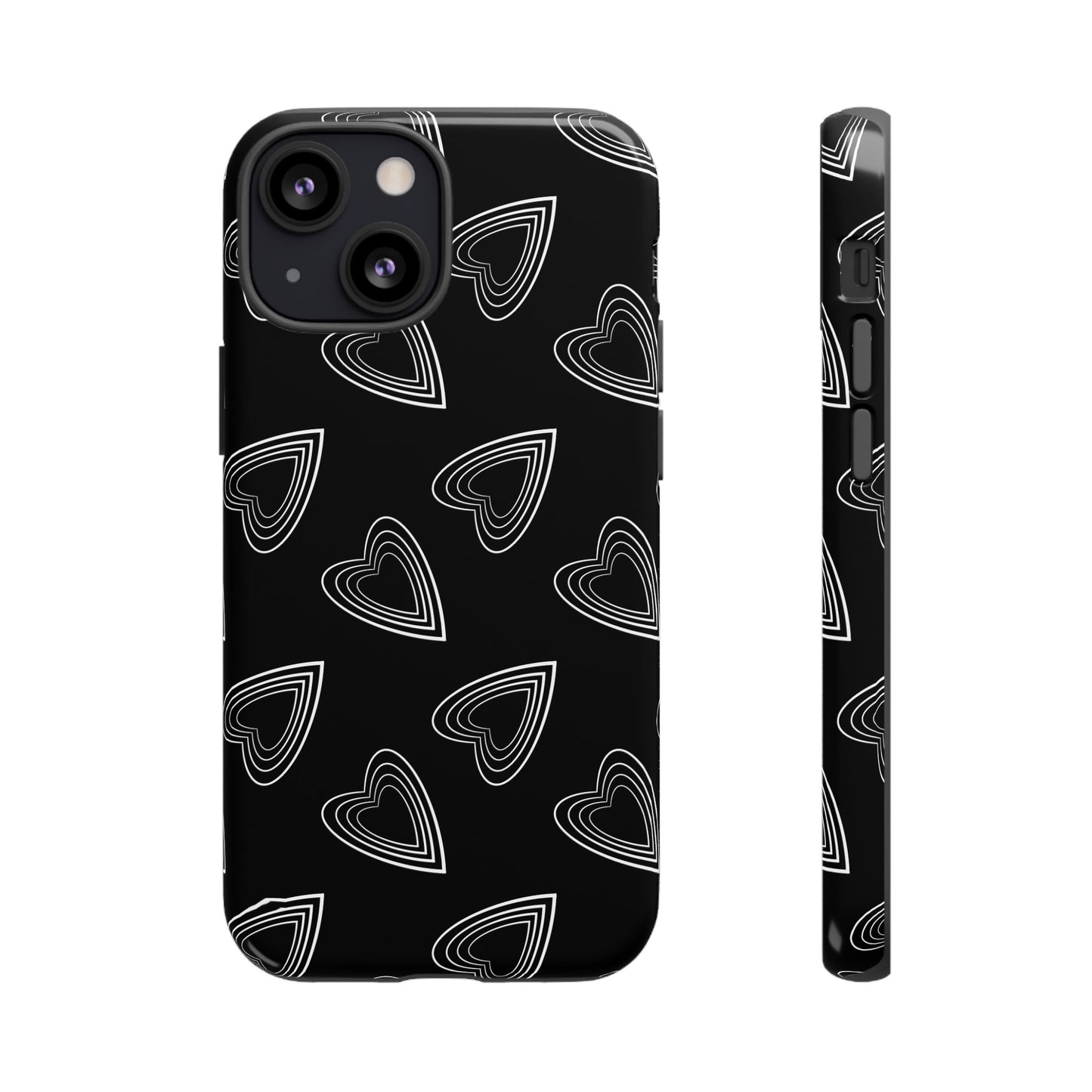 Hearts Phone Case Black