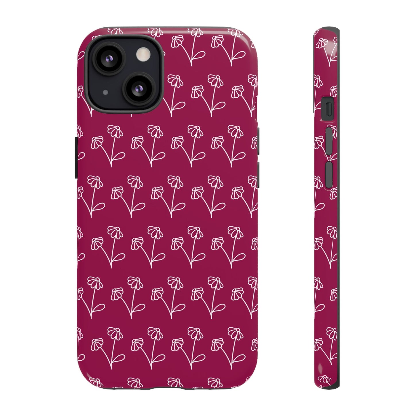 Doodle Flowers Phone Case Berry