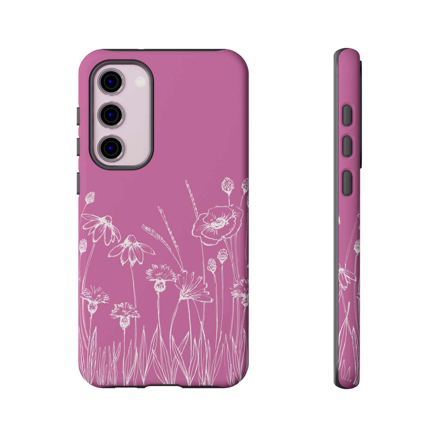 Doodle Flower Phone Case Pink