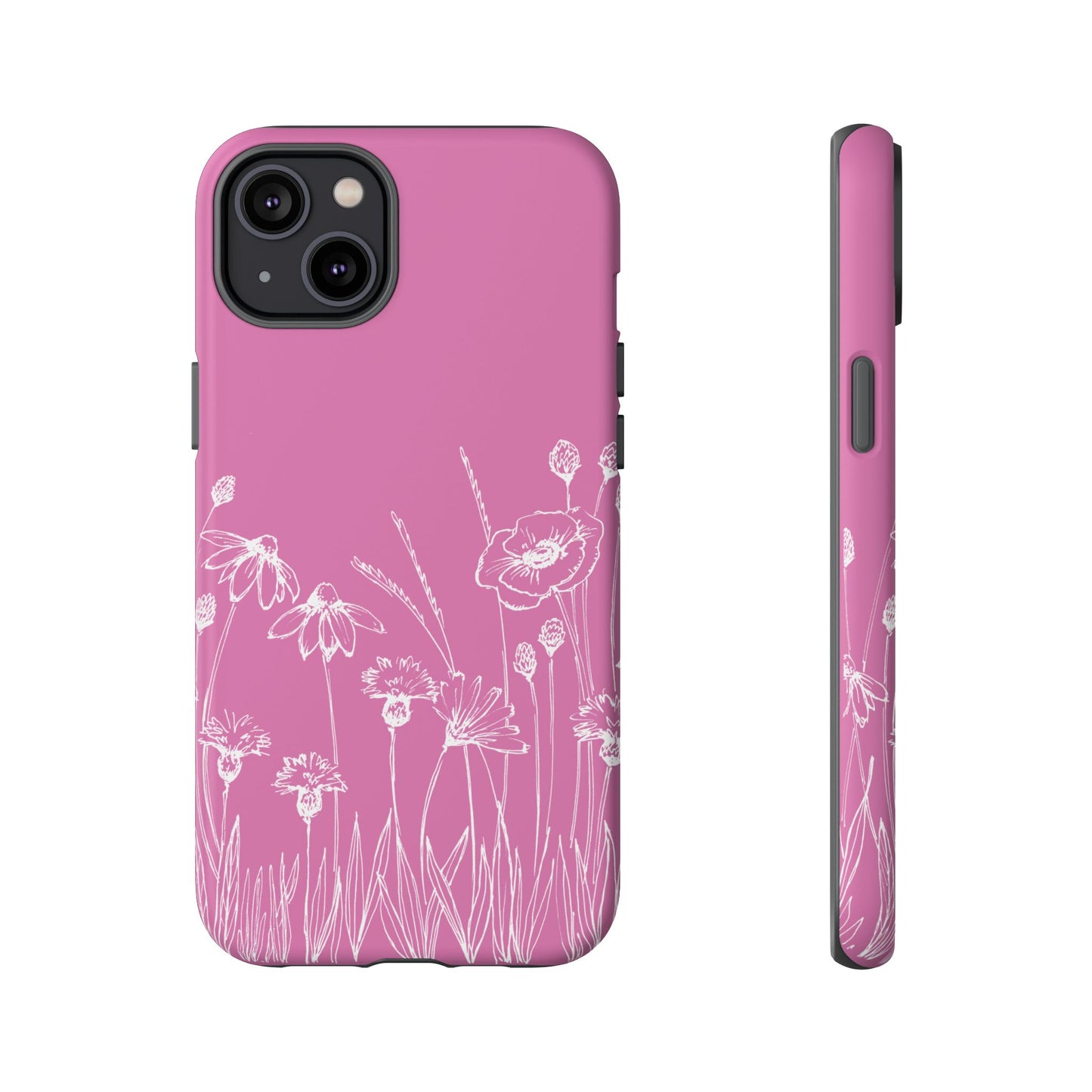 Doodle Flower Phone Case Pink