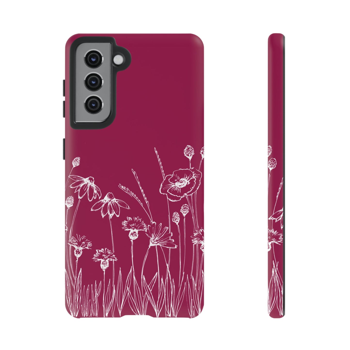 Doodle Flower Phone Case Berry