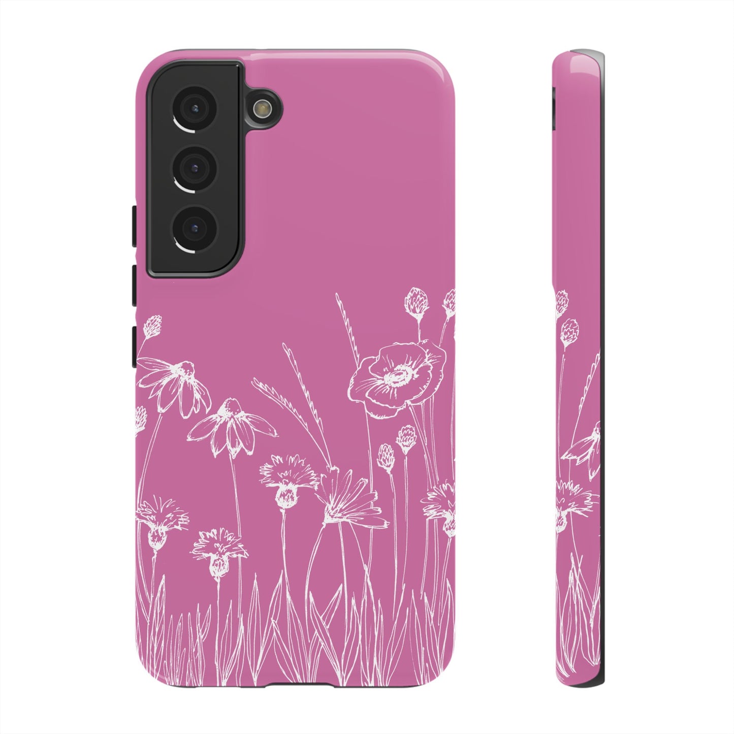 Doodle Flower Phone Case Pink